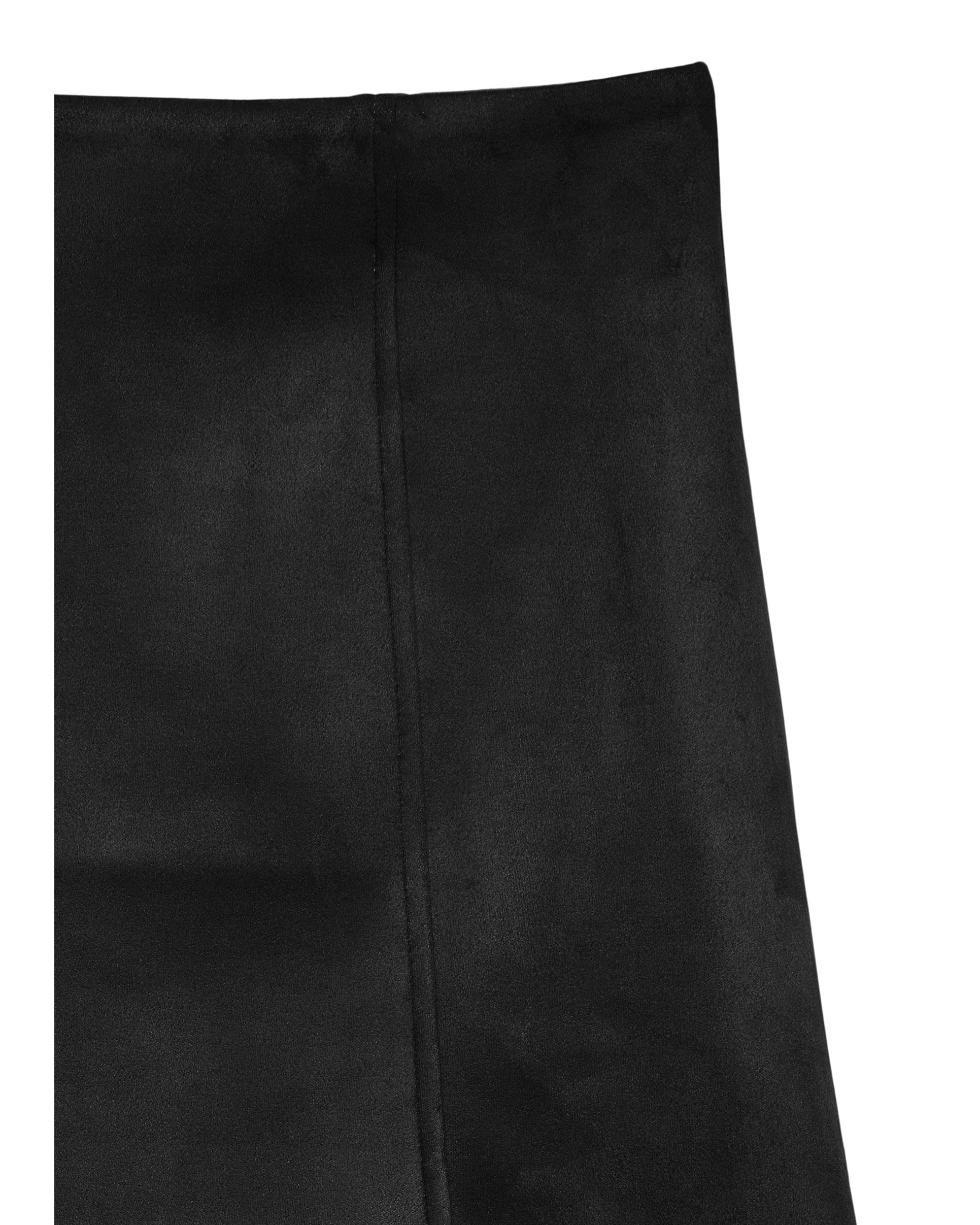 VM DONNA SUEDE KNEE LENGTH SKIRT - BLACK