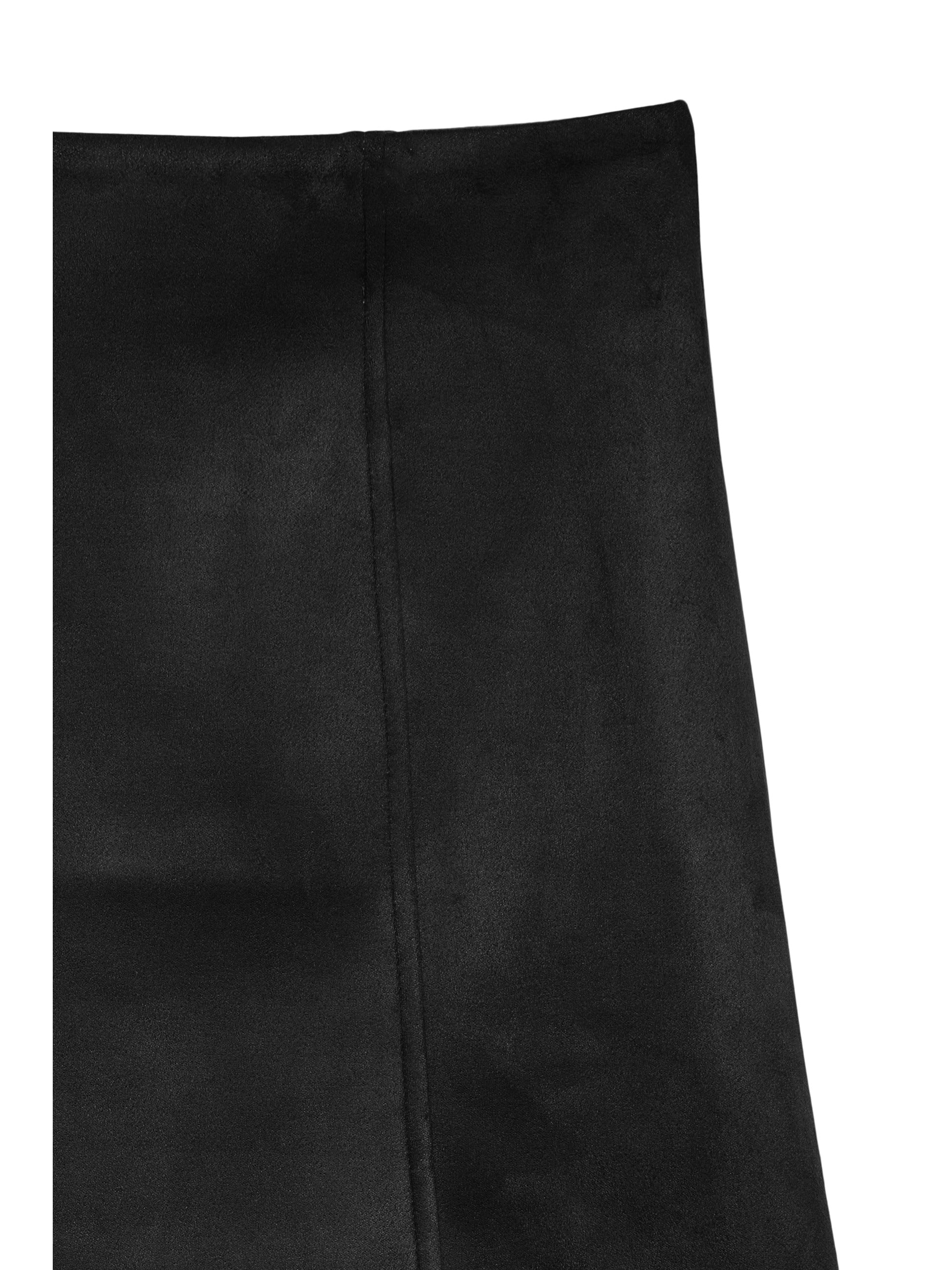 VM DONNA SUEDE KNEE LENGTH SKIRT - BLACK