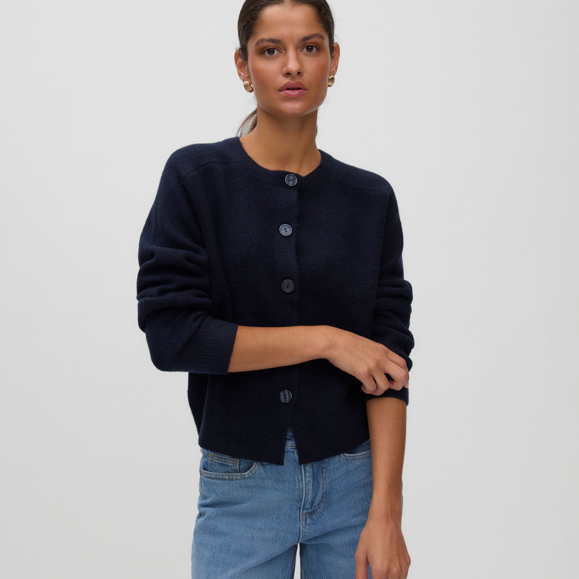 VM SIF O NECK CARDIGAN - NIGHT SKY