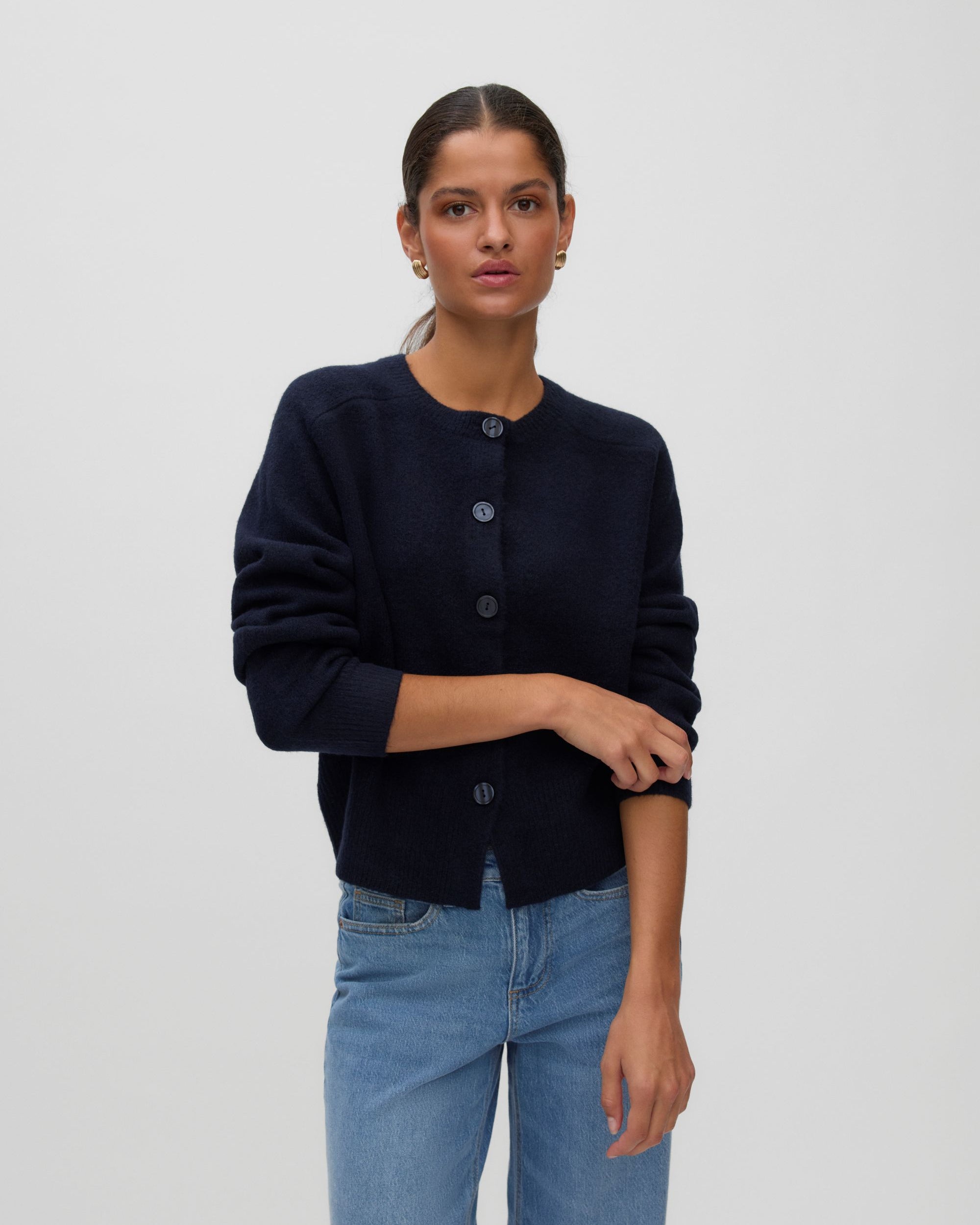 VM SIF O NECK CARDIGAN - NIGHT SKY