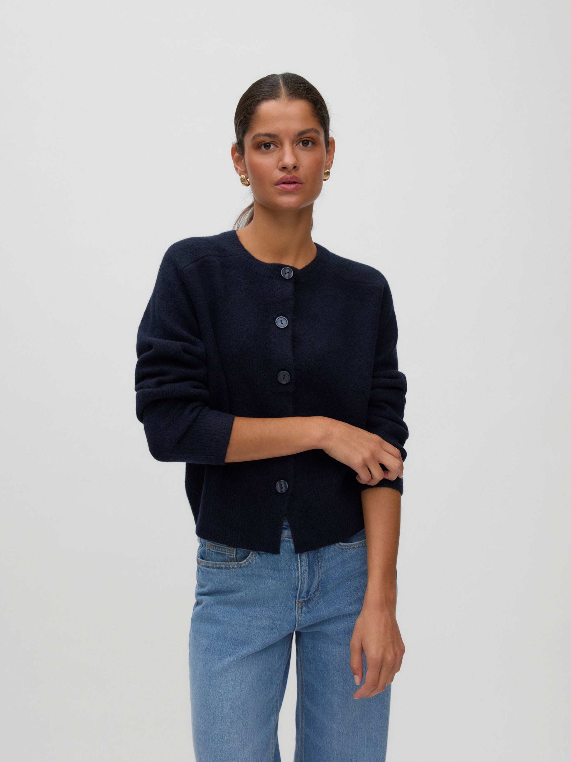 VM SIF O NECK CARDIGAN - NIGHT SKY