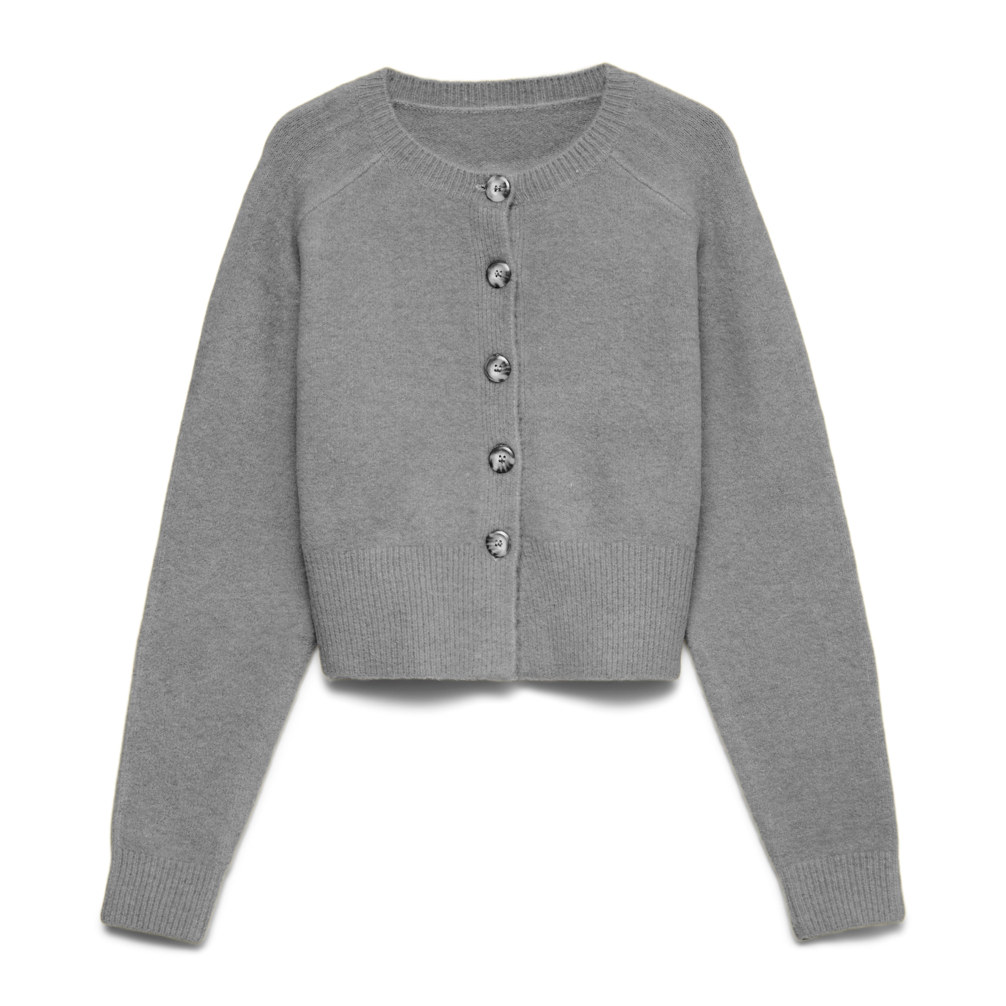 VM SIF O NECK CARDIGAN - MEDIUM GREY MELANGE