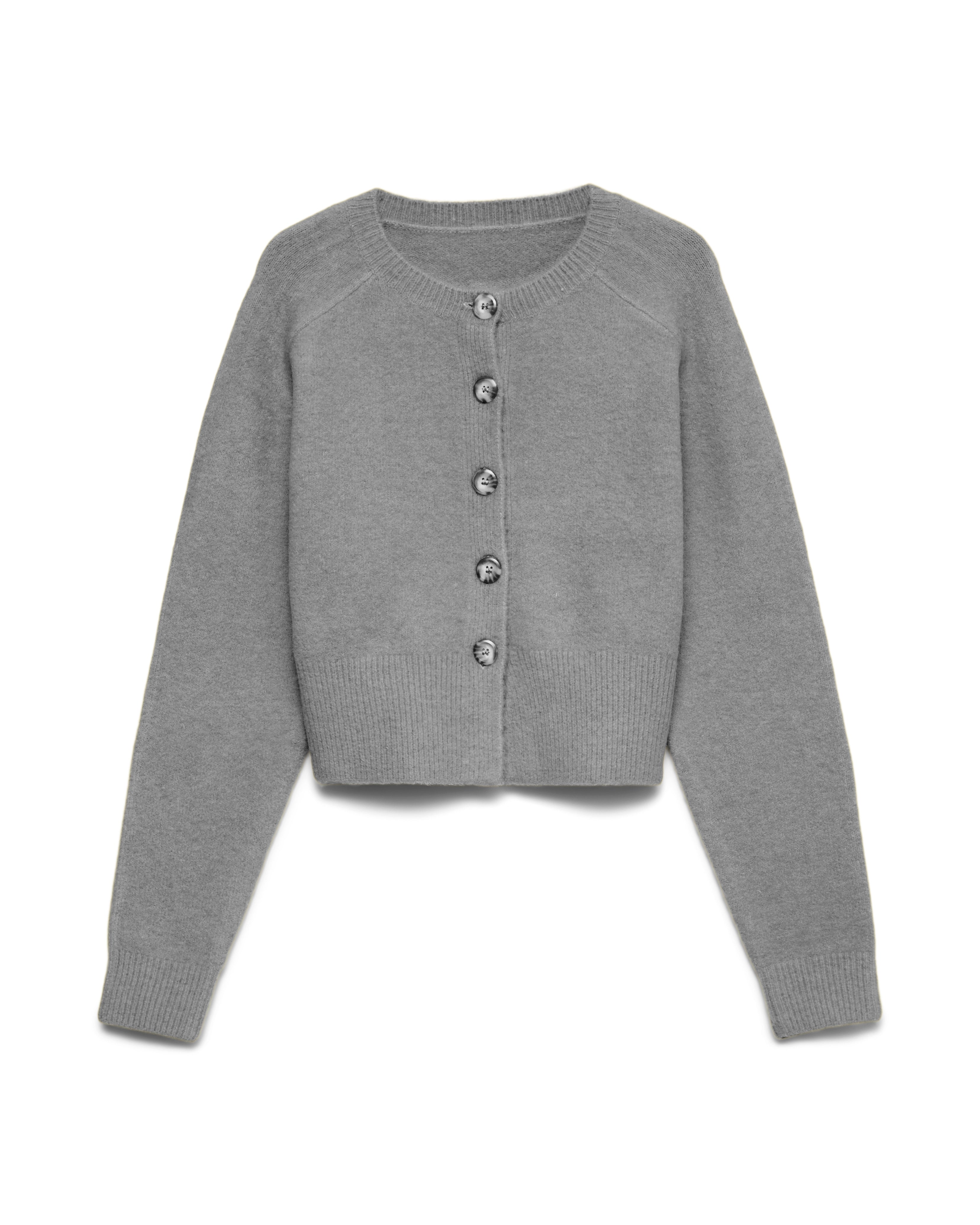 VM SIF O NECK CARDIGAN - MEDIUM GREY MELANGE