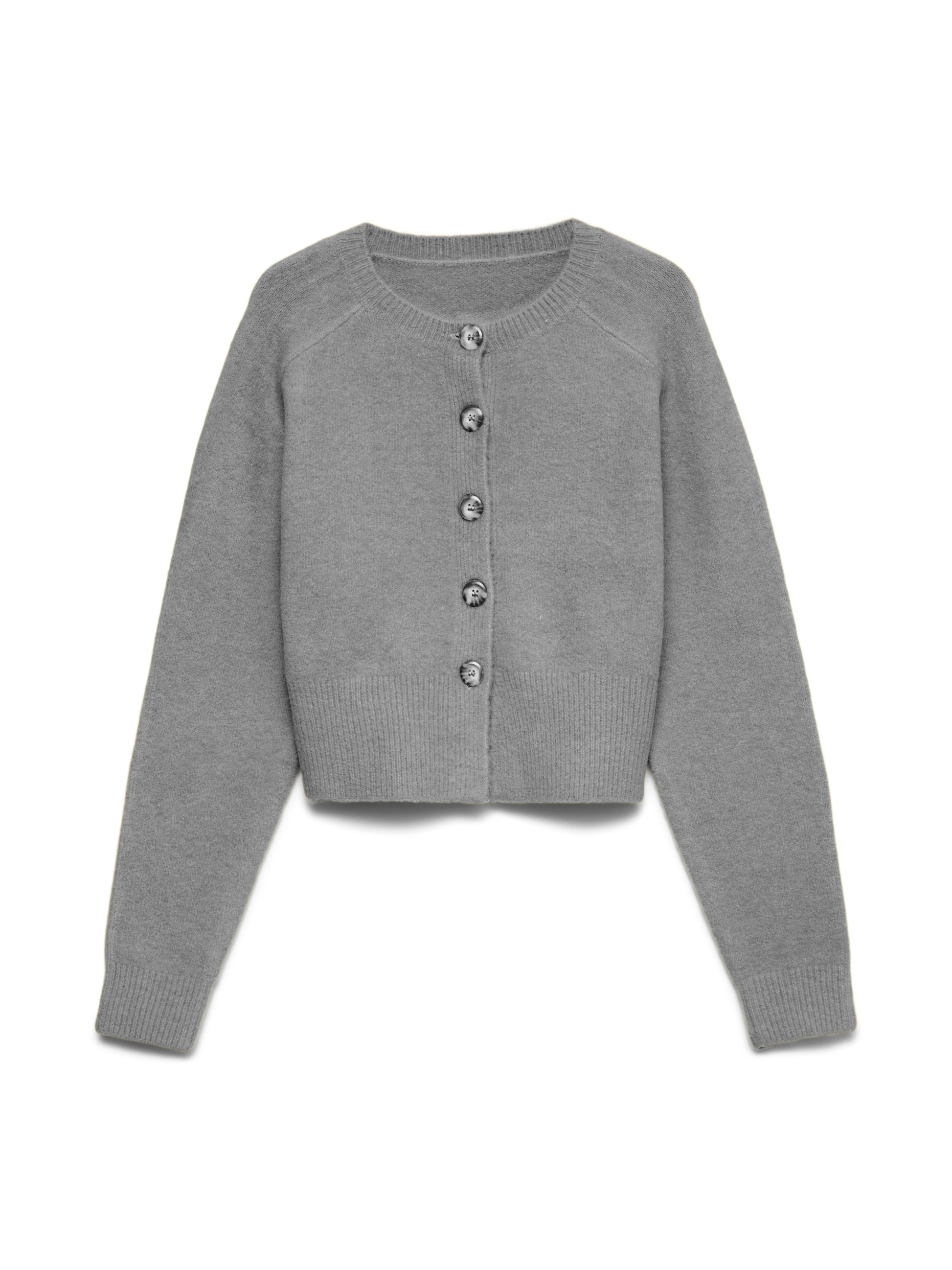 VM SIF O NECK CARDIGAN - MEDIUM GREY MELANGE