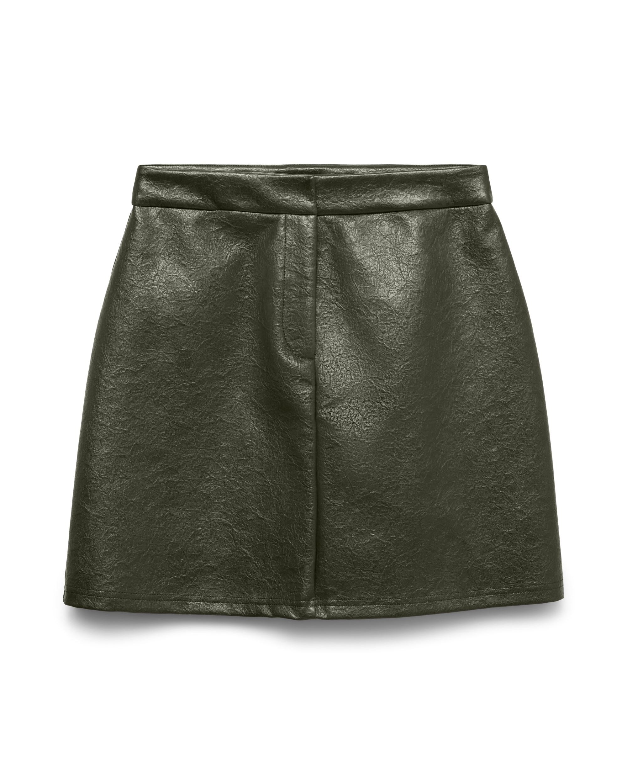 VM BRIDGET FAUX LEATHER SKIRT - FOREST NIGHT