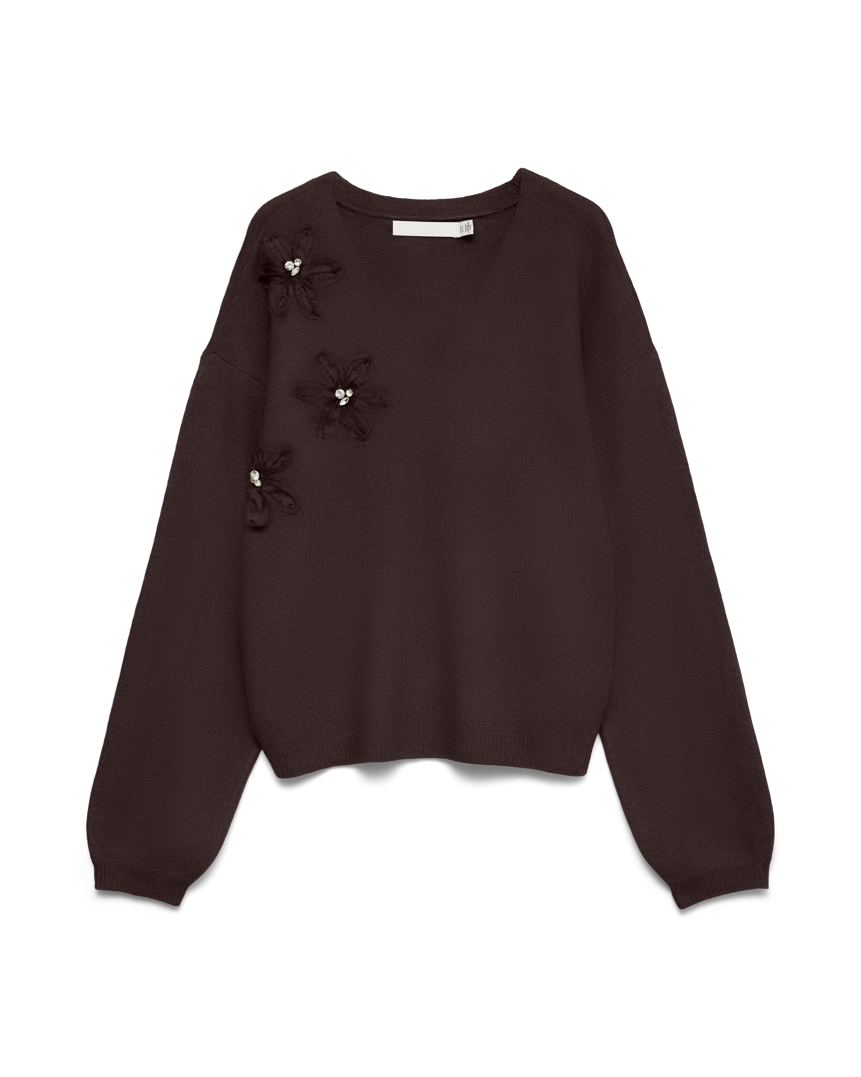 VM SMERALDA V NECK PULLOVER - CHOCOLATE TORTE