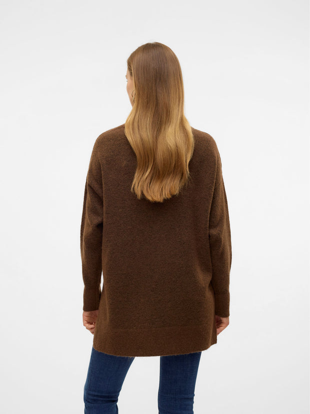 LUCA V NECK LONG PULLOVER - PINECONE