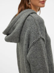 NOELLE LONG HOOD PULLOVER - MEDIUM GREY MELANGE