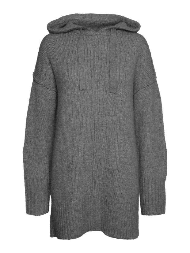 NOELLE LONG HOOD PULLOVER - MEDIUM GREY MELANGE