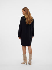 JUPITER LS COWLNECK SHORT DRESS - BLACK