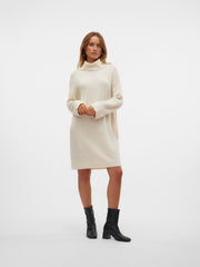 JUPITER LS COWLNECK SHORT DRESS - BIRCH