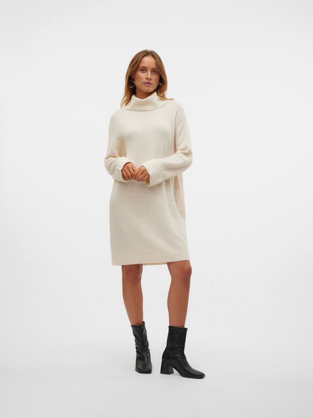 JUPITER LS COWLNECK SHORT DRESS - BIRCH