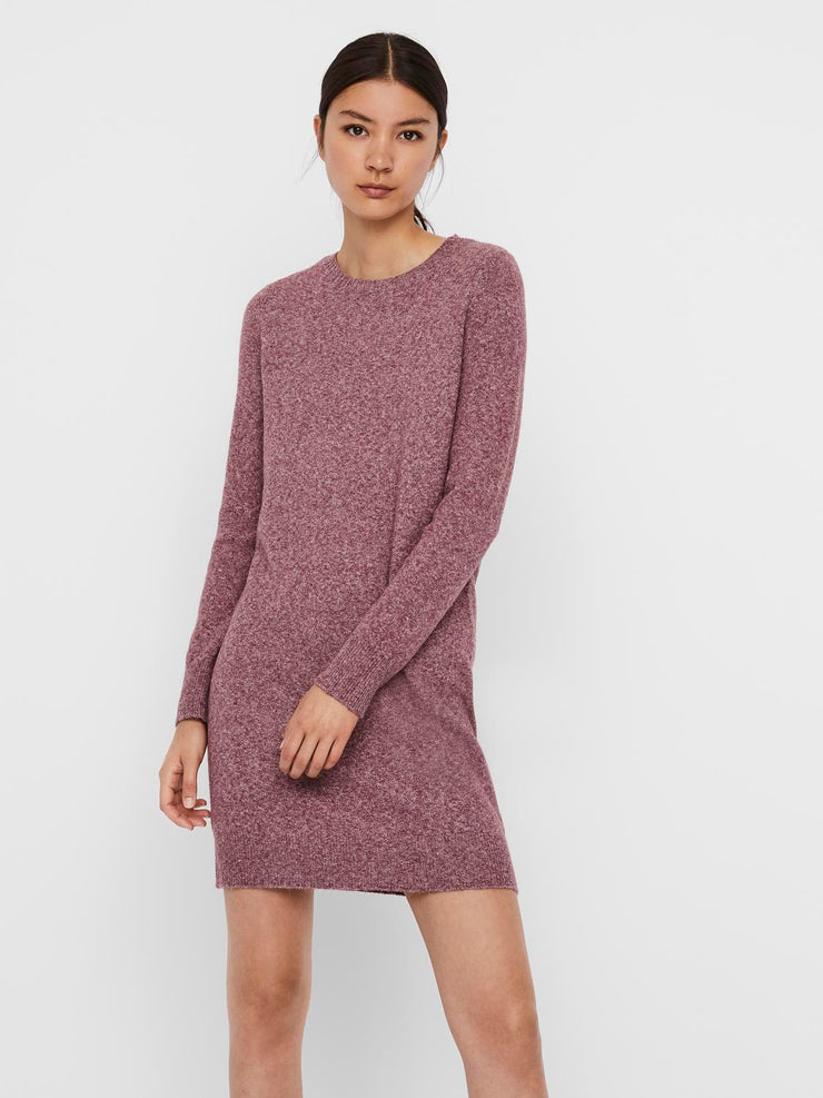 DOFFY O NECK SWEATER DRESS - FIRED BRICK