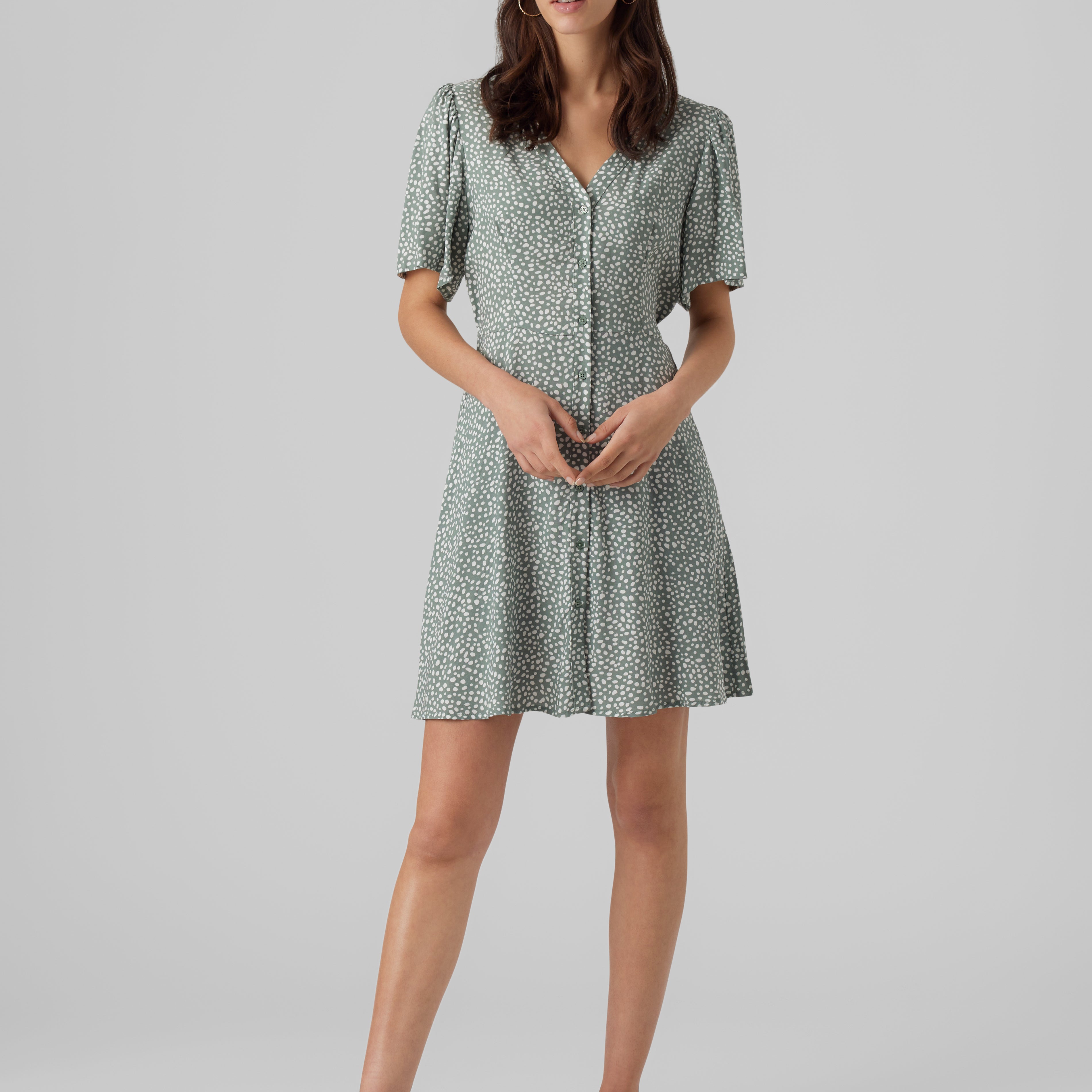 VM ALBA PRINTED DRESS - LAUREL WREATH DOT