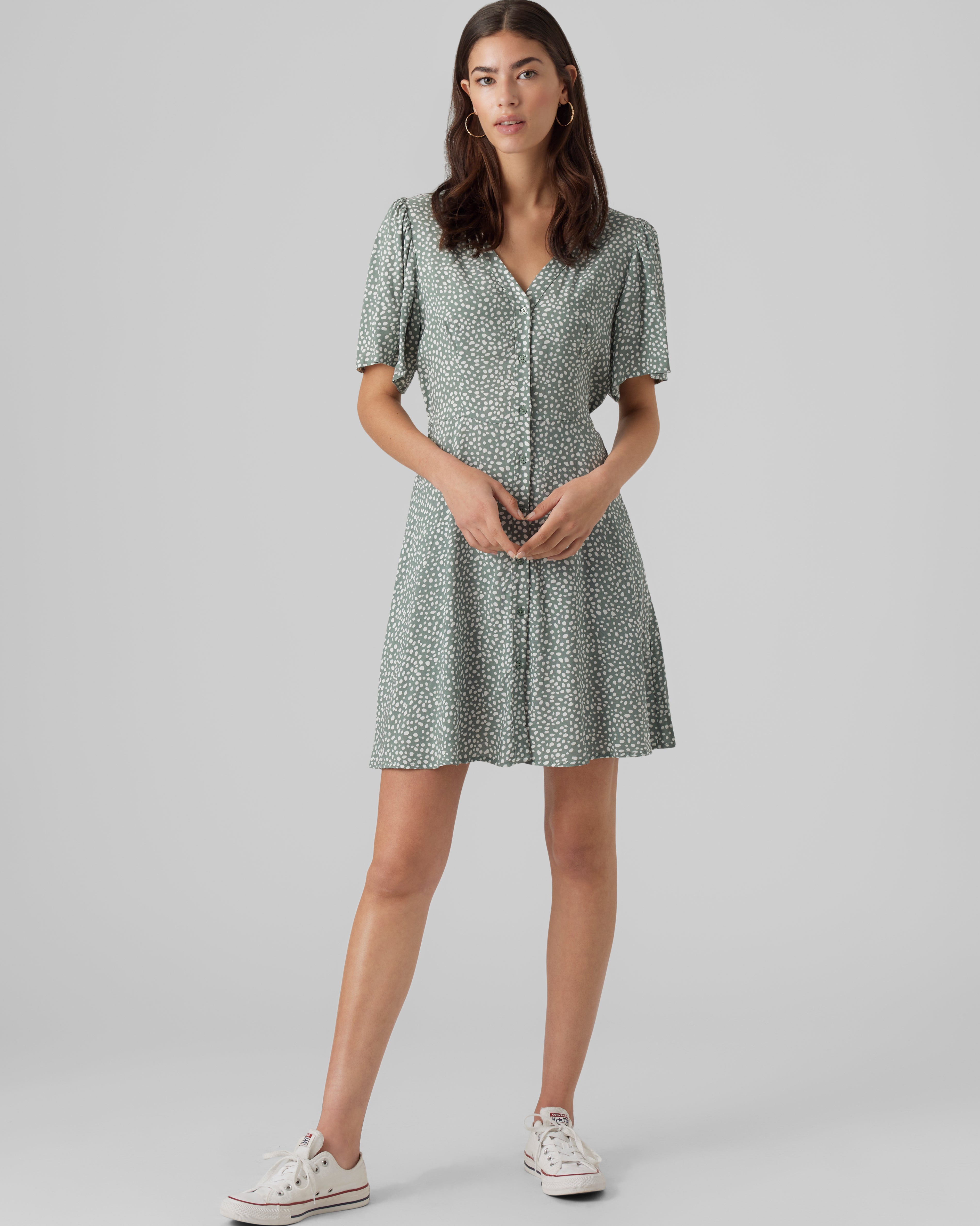 VM ALBA PRINTED DRESS - LAUREL WREATH DOT