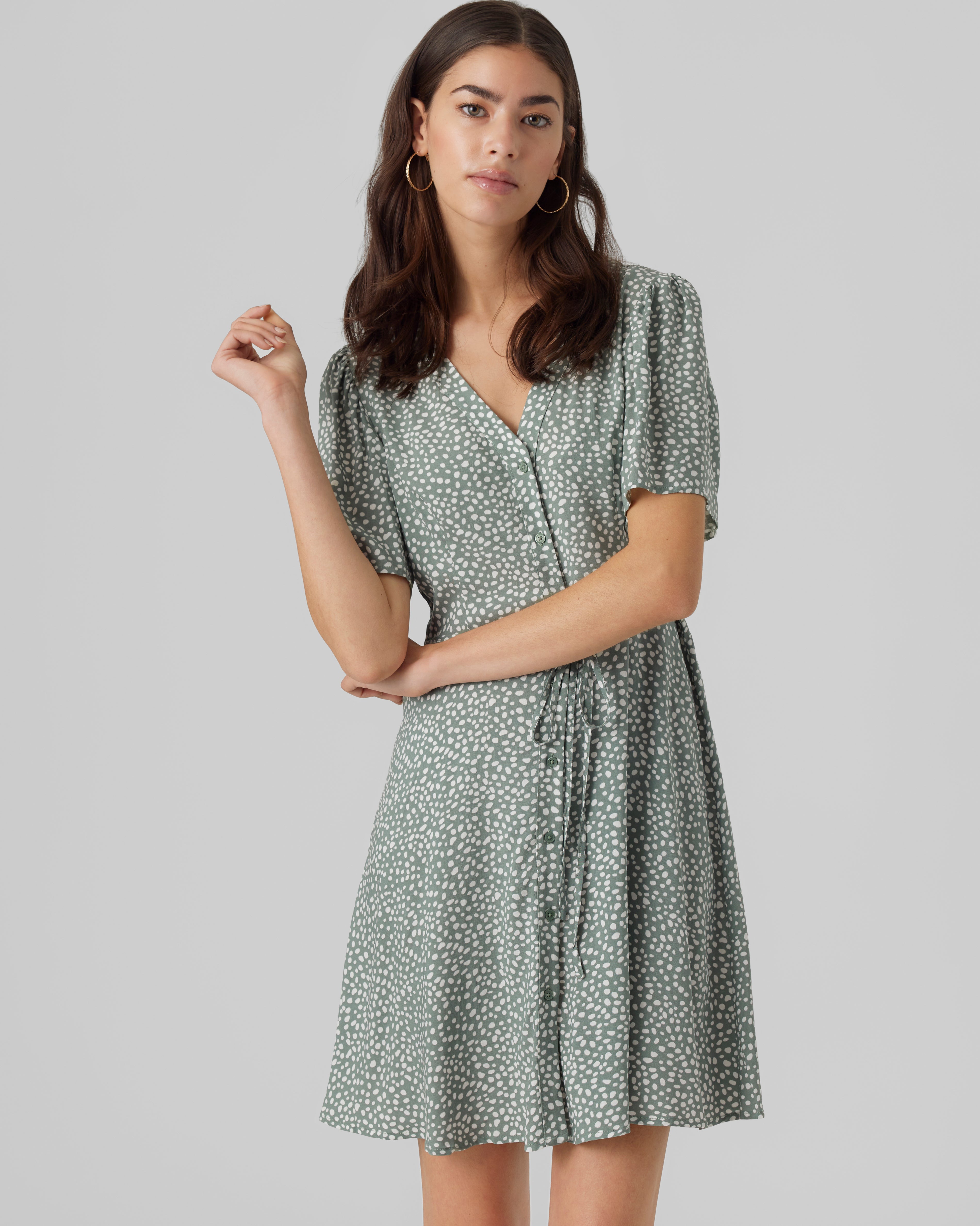 VM ALBA PRINTED DRESS - LAUREL WREATH DOT
