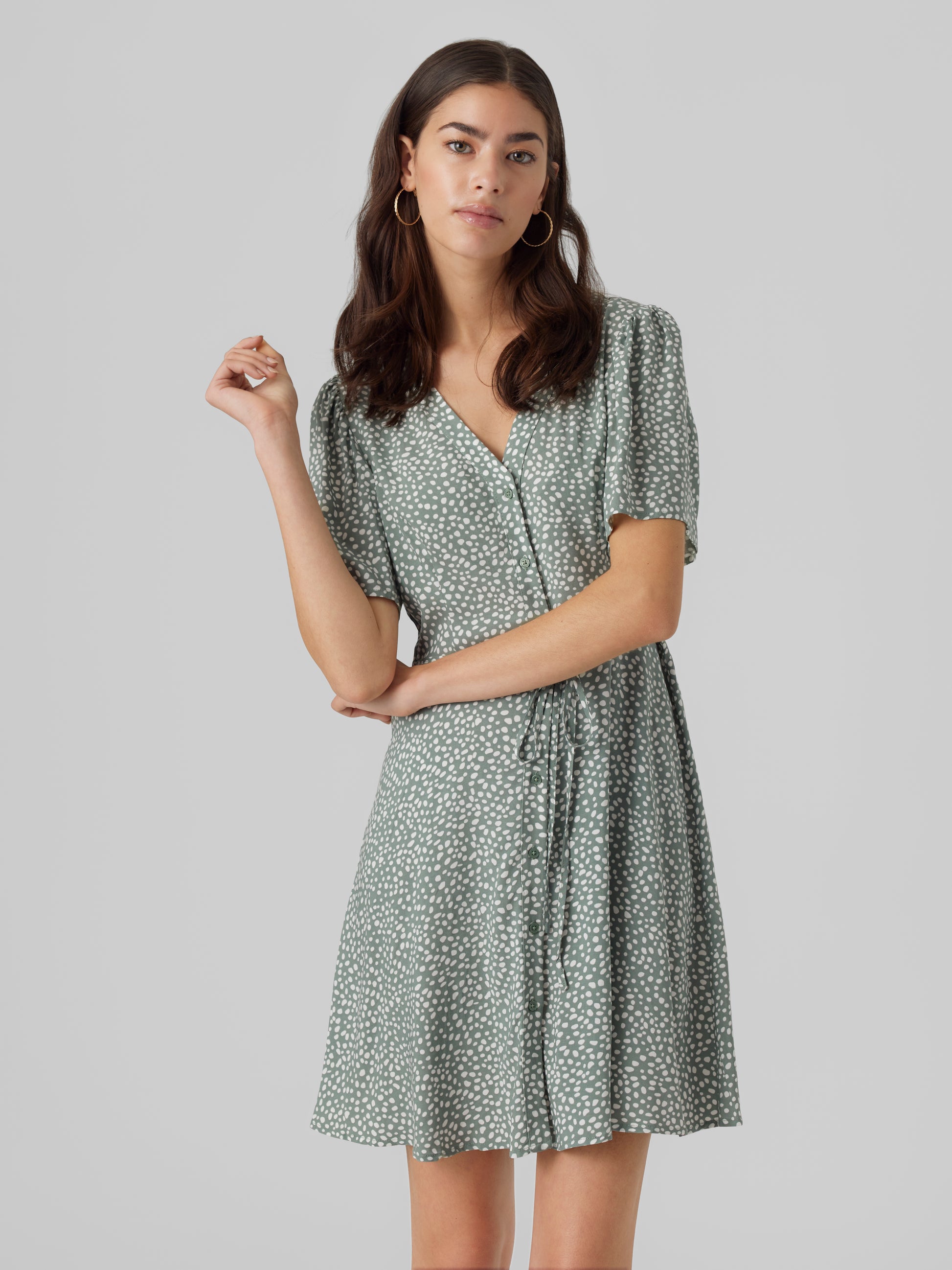 VM ALBA PRINTED DRESS - LAUREL WREATH DOT