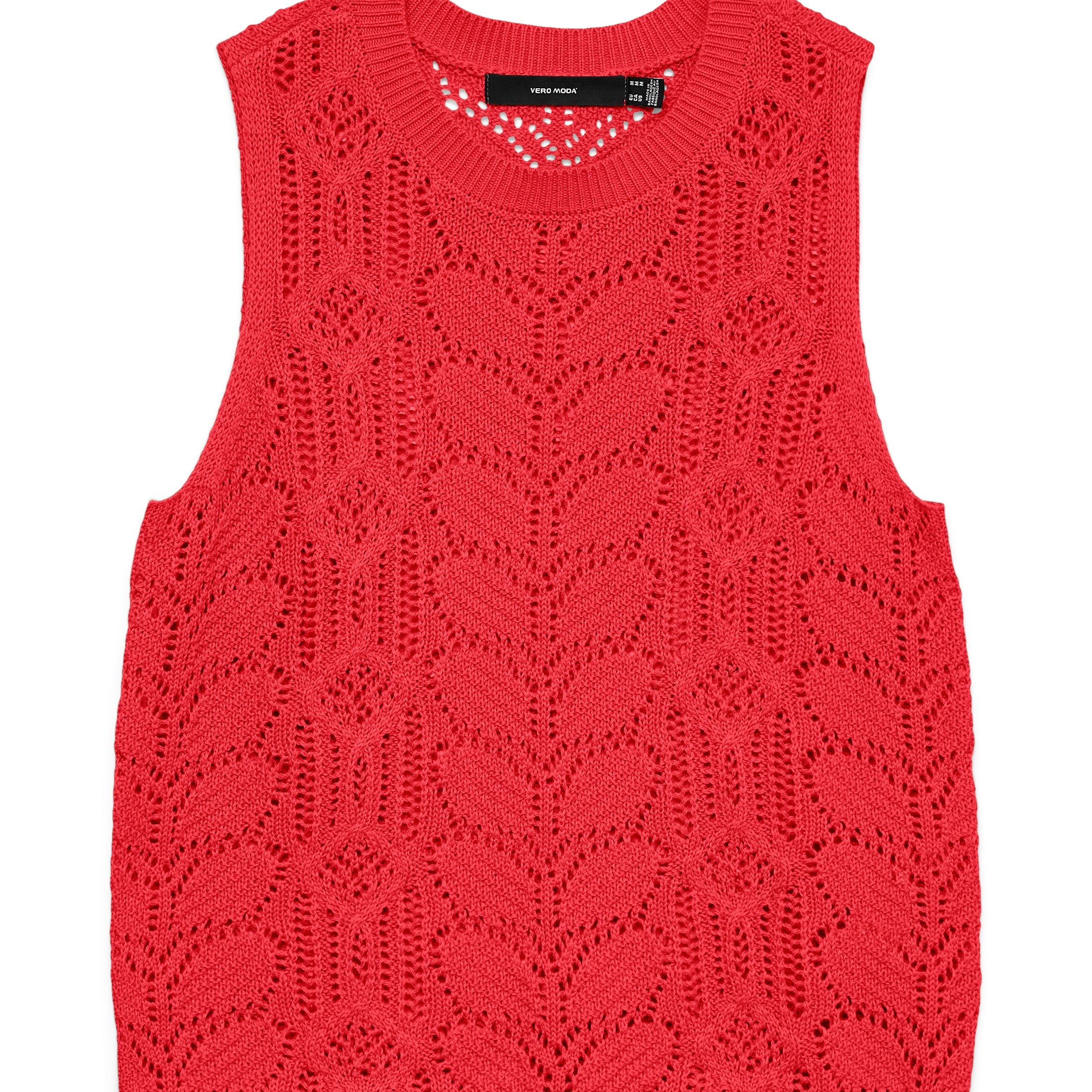 VM MARINA O NECK KNIT TANK - POINSETTIA