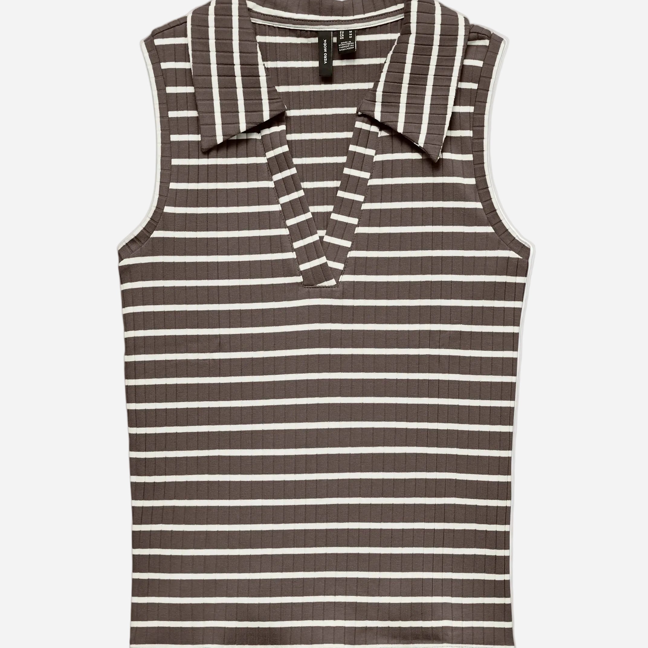 VM SEA STRIPED COLLAR SHIRT - CHOCOLATE MARTINI