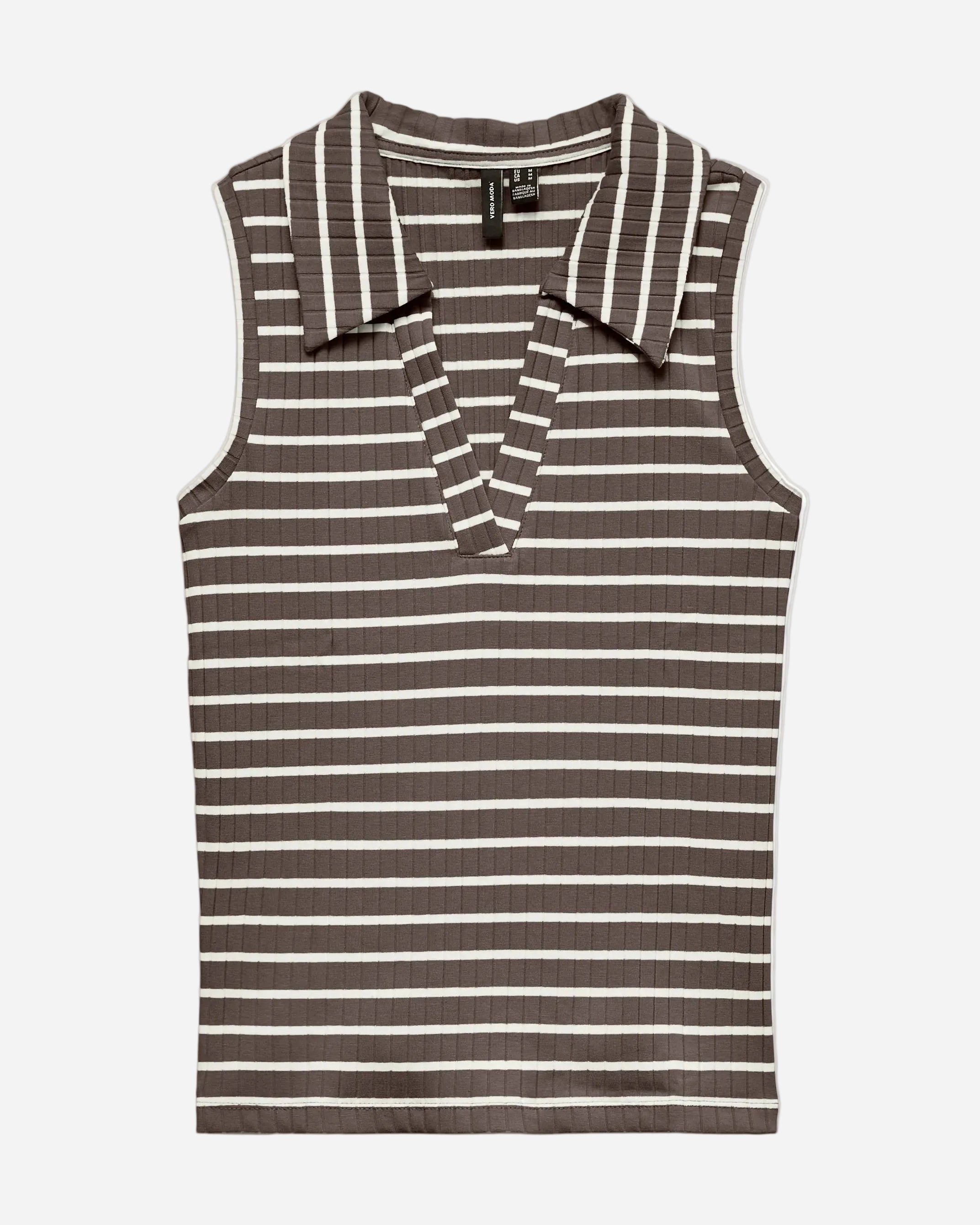 VM SEA STRIPED COLLAR SHIRT - CHOCOLATE MARTINI