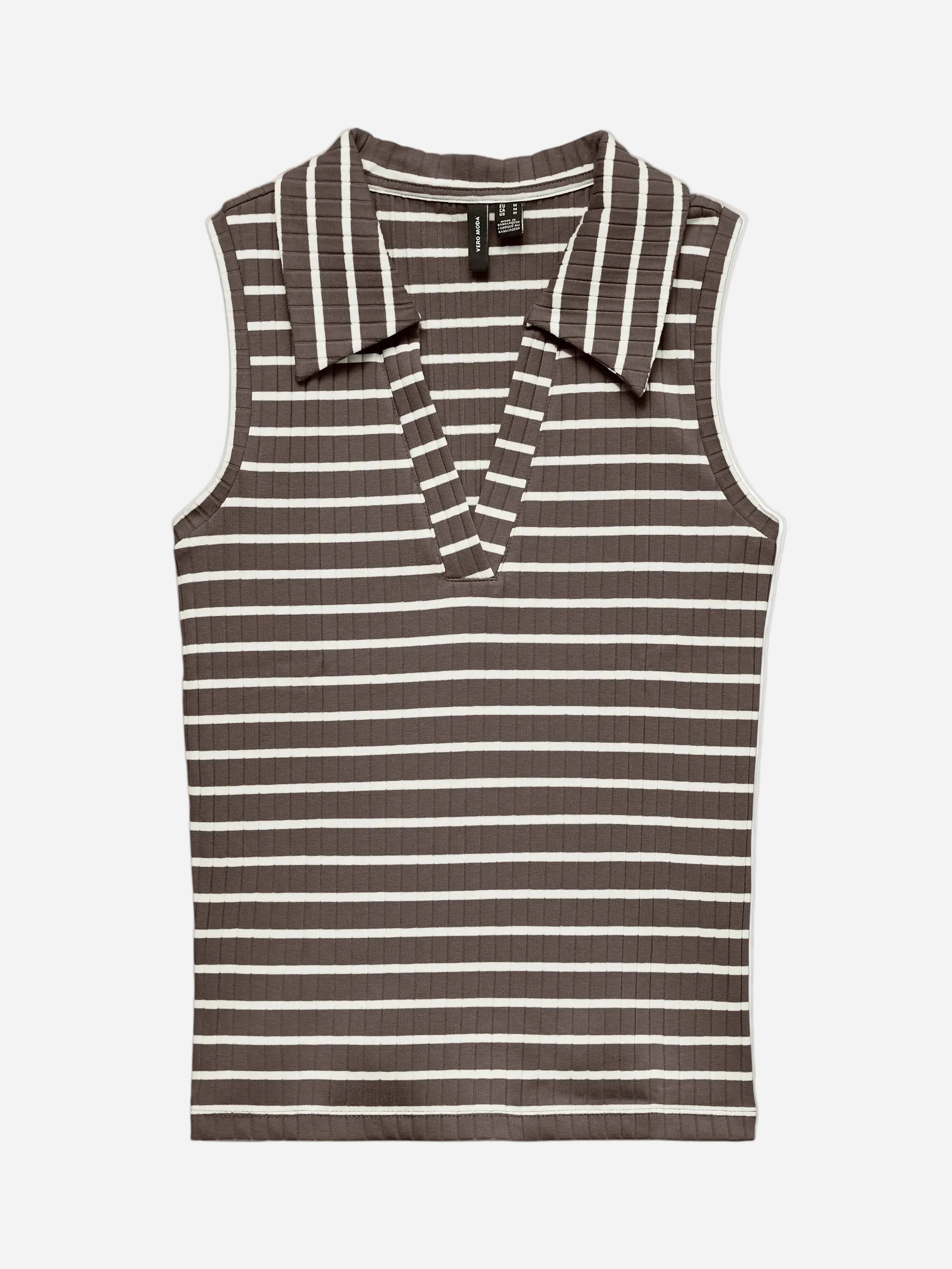VM SEA STRIPED COLLAR SHIRT - CHOCOLATE MARTINI