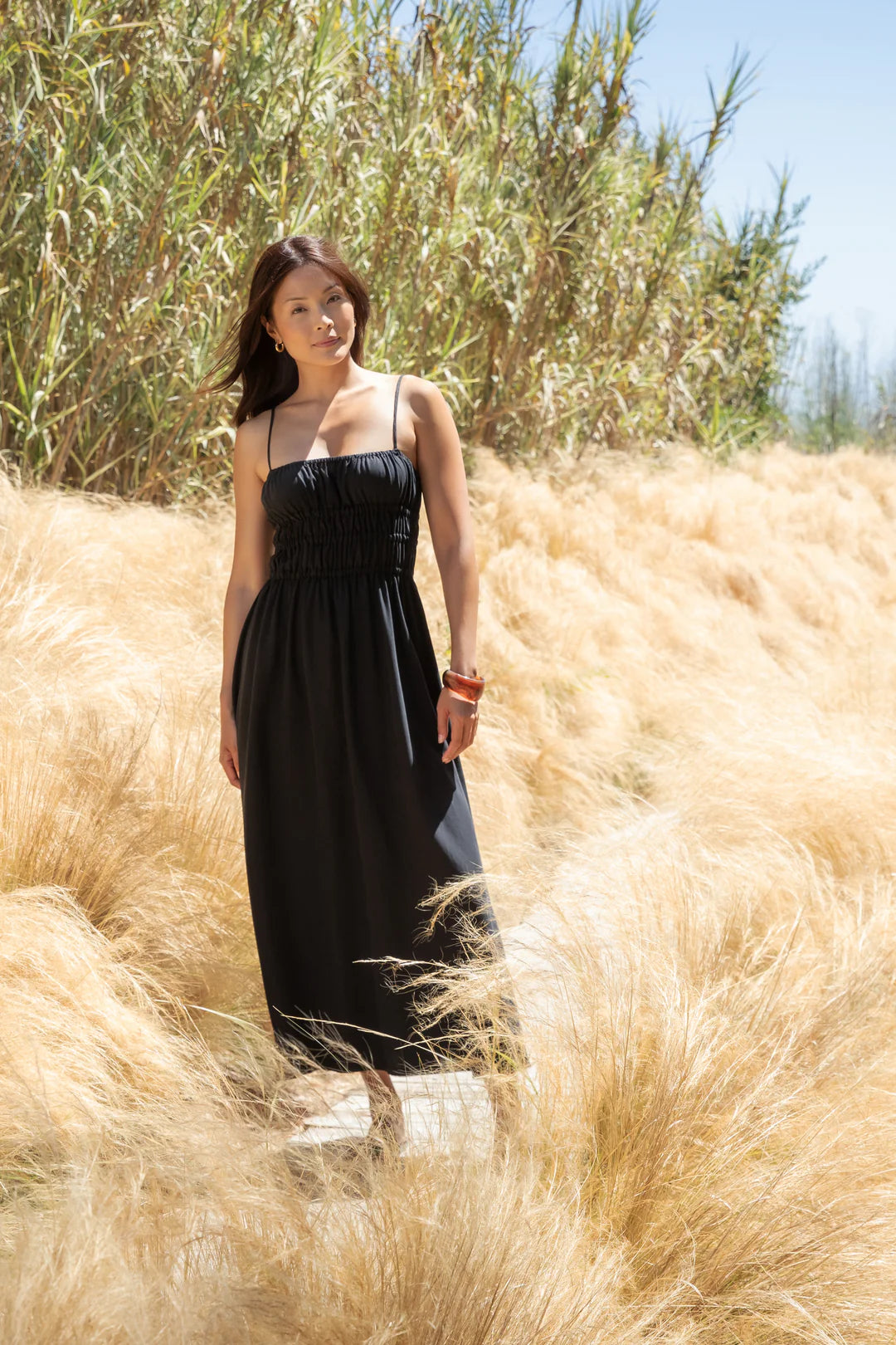 VELVET HEART TANELLA MIDI DRESS - BLACK