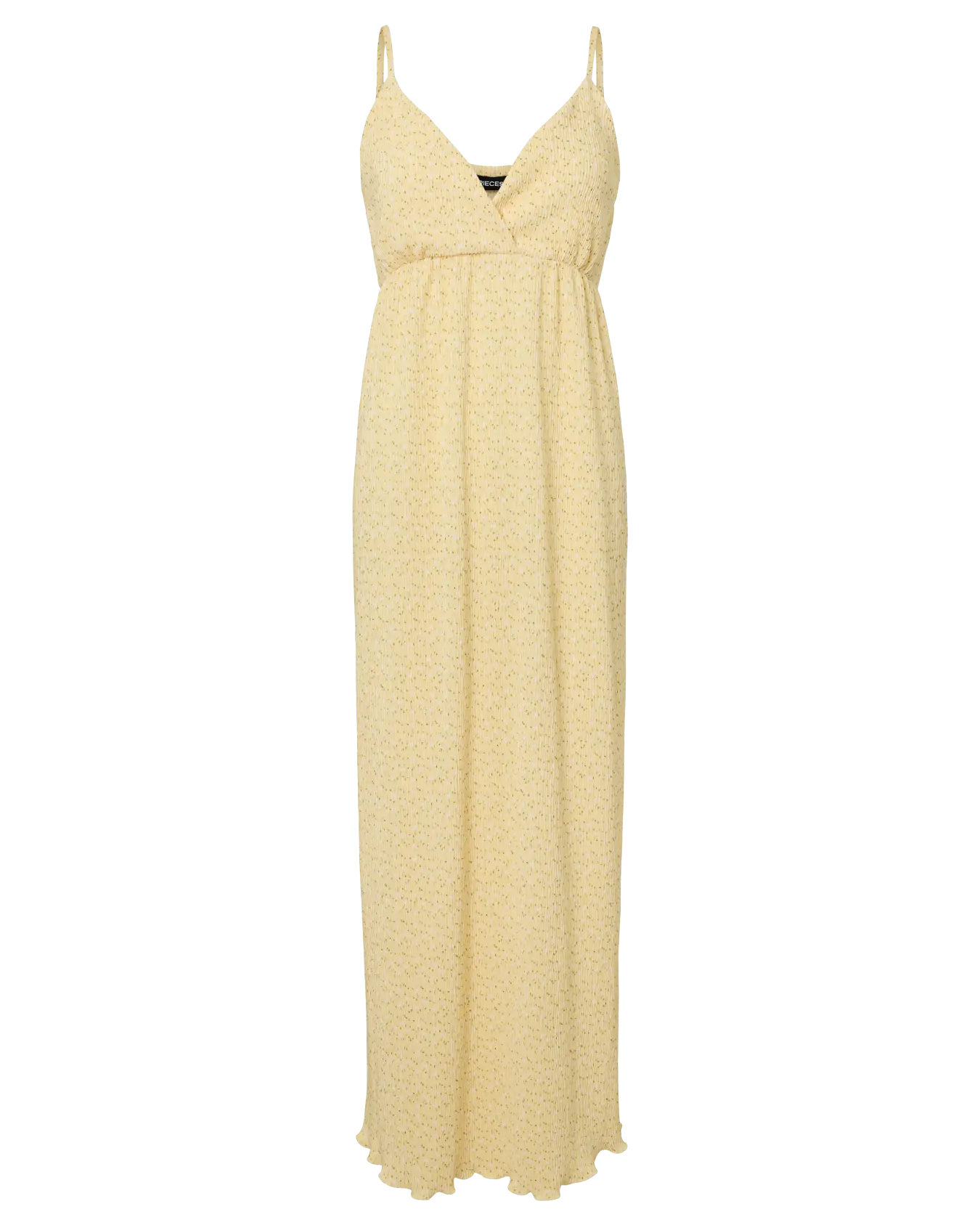 PIECES FLORA PRINTED STRAP DRESS - FRENCH VANILLA