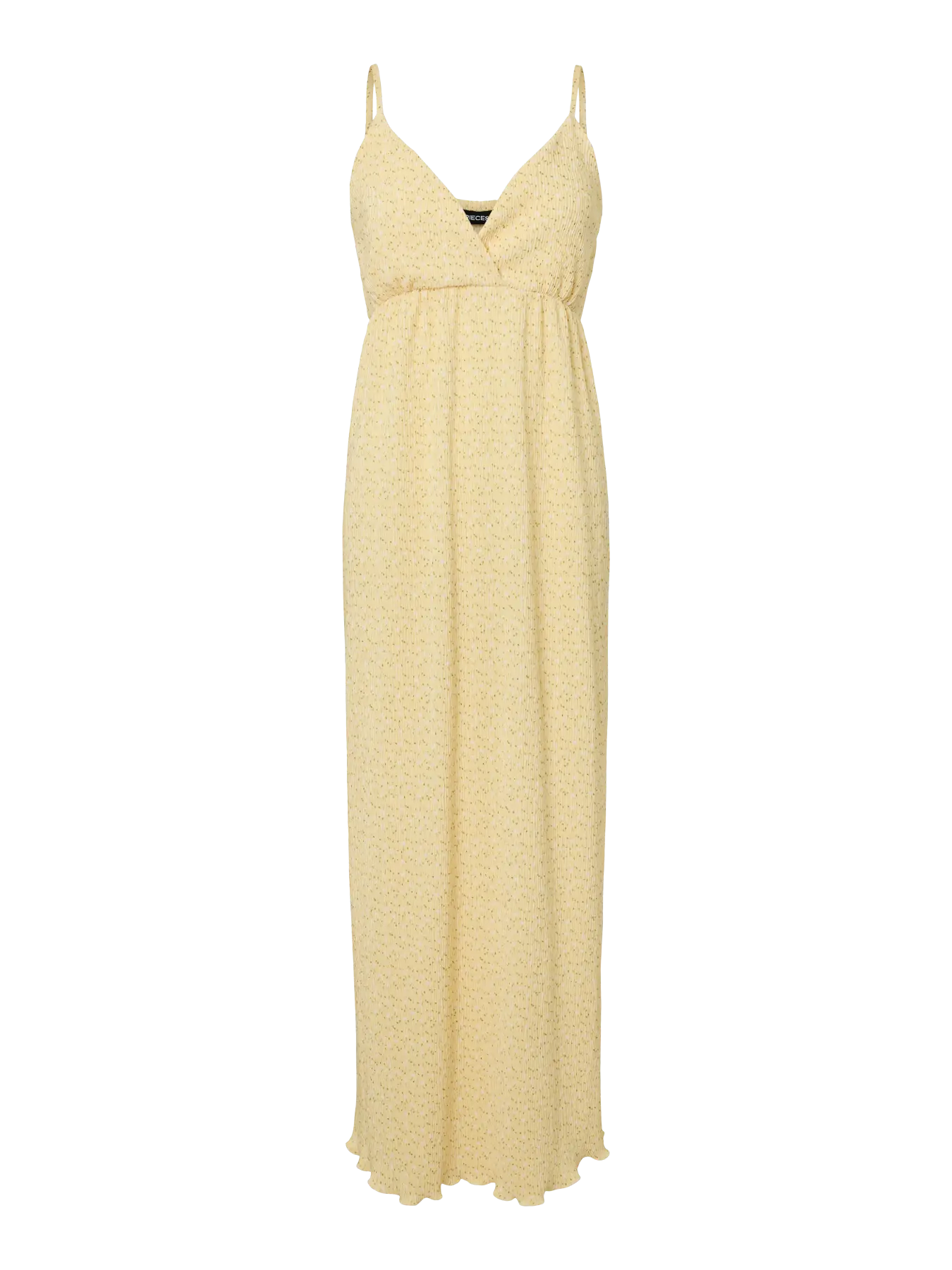 PIECES FLORA PRINTED STRAP DRESS - FRENCH VANILLA