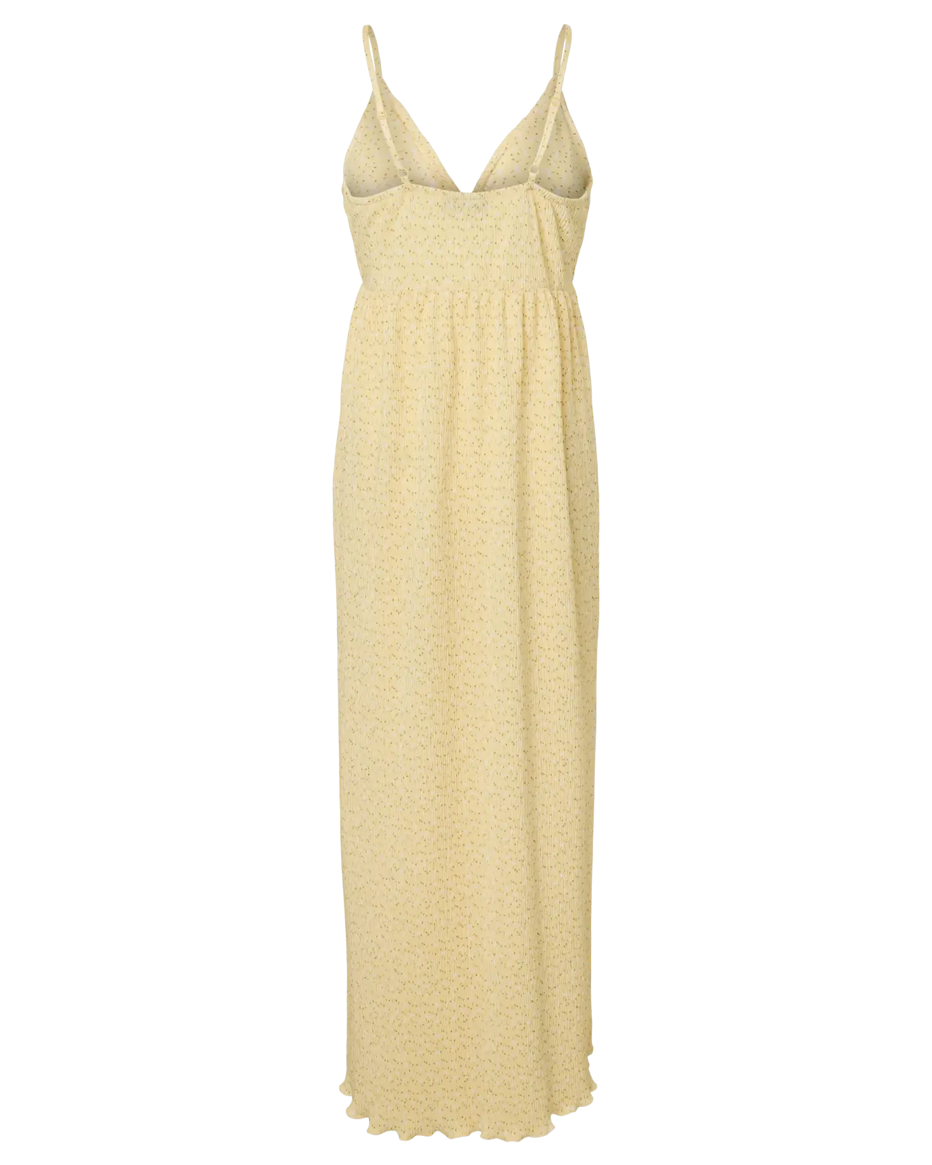 PIECES FLORA PRINTED STRAP DRESS - FRENCH VANILLA