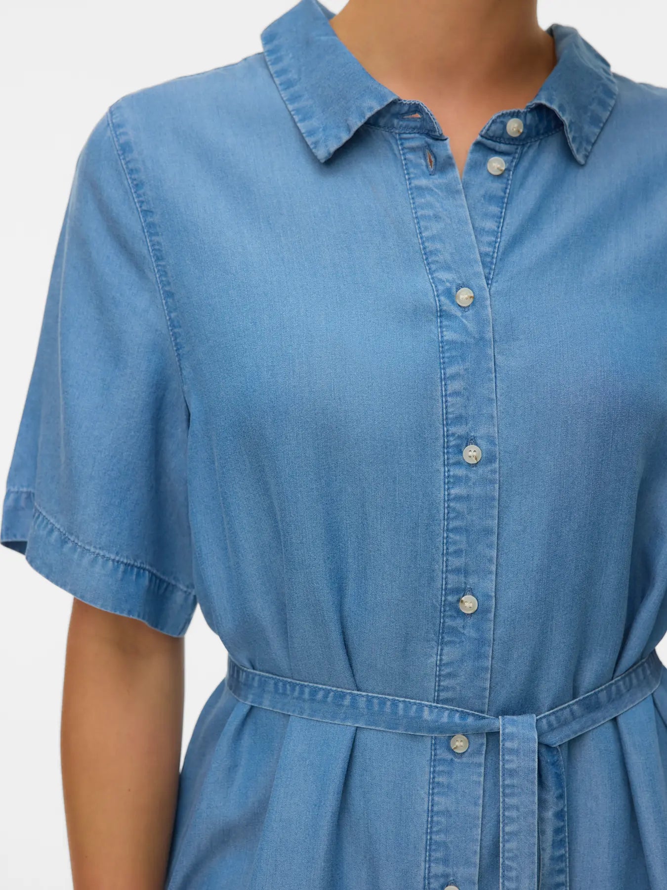 VM BREE TENCIL SHIRT DRESS - MEDIUM BLUE DENIM