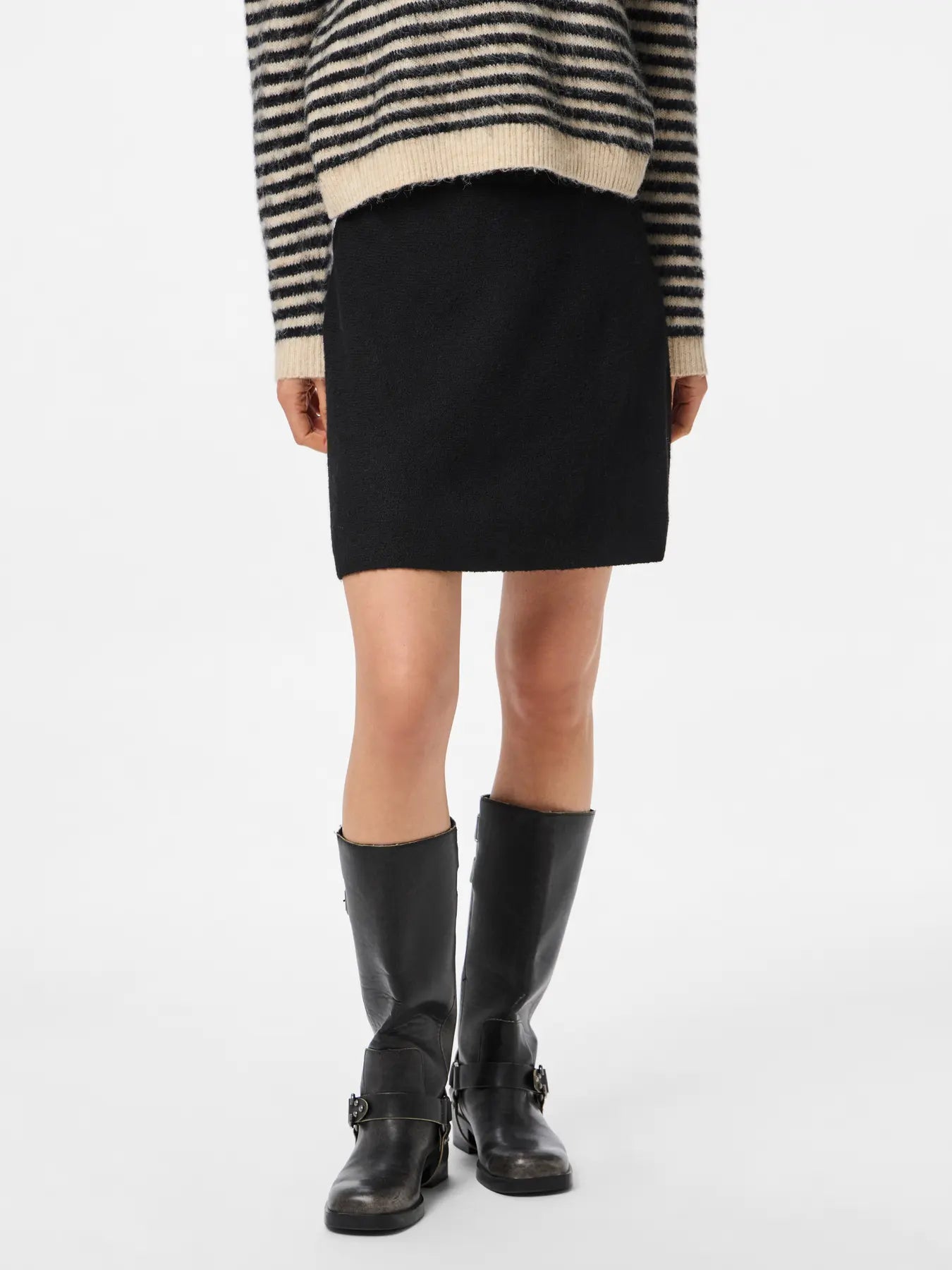PIECES MALOU HW KNIT SKIRT - BLACK