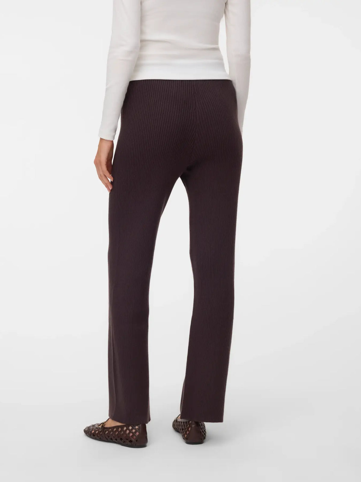 VM GOLD LUX RIBBED PANT - CHOCOLATE TORTE