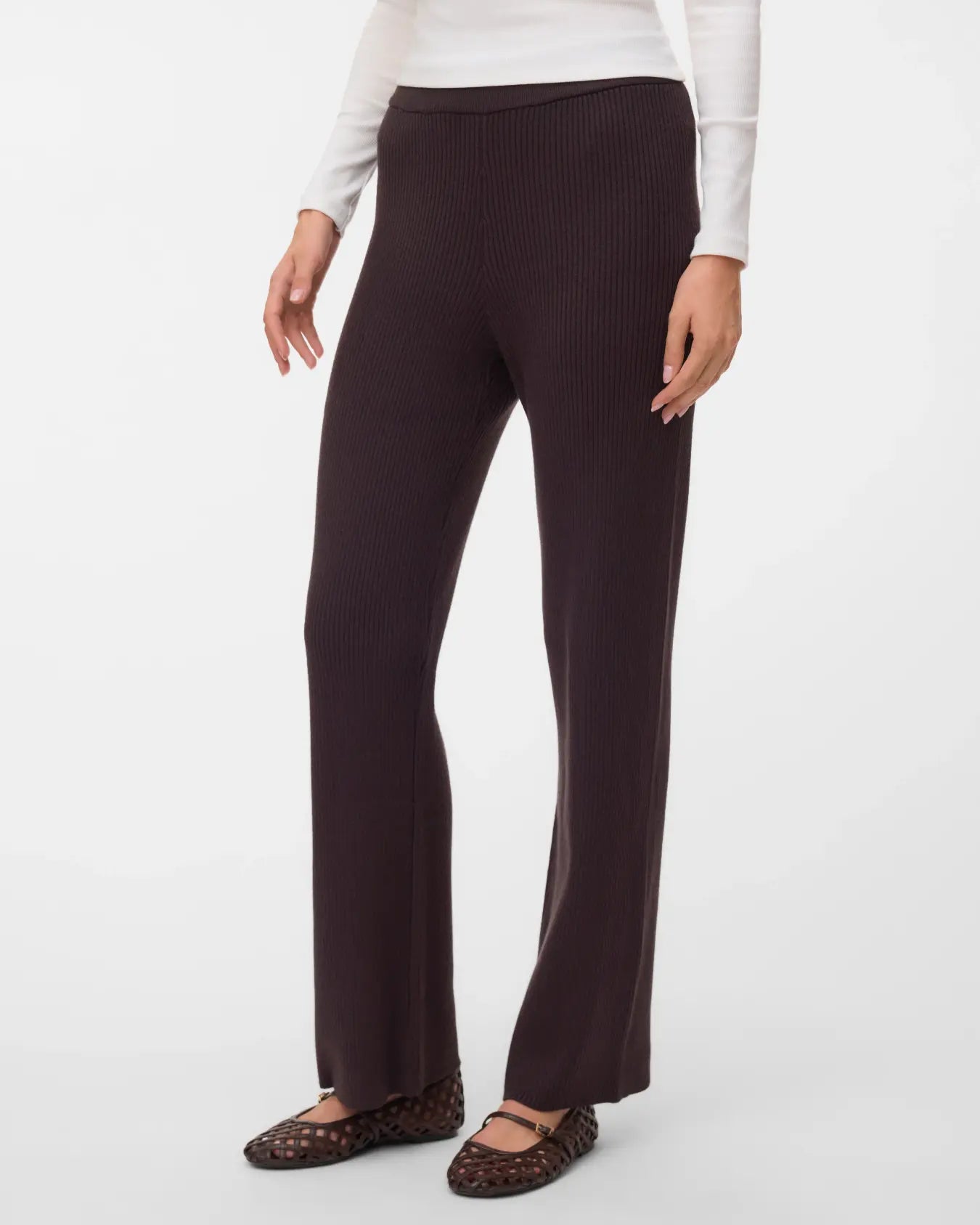 VM GOLD LUX RIBBED PANT - CHOCOLATE TORTE