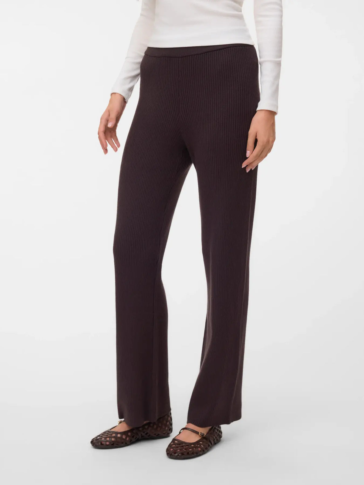 VM GOLD LUX RIBBED PANT - CHOCOLATE TORTE