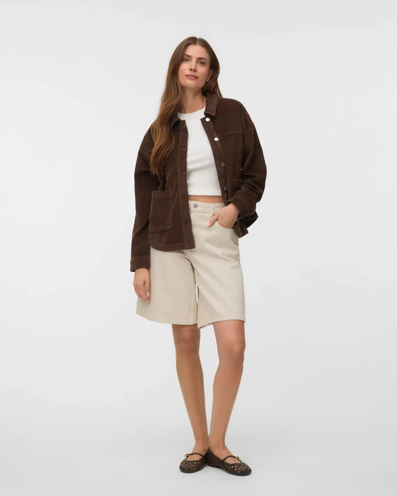 VM JAMIE LS CORDUROY JACKET - CHOCOLATE CHIP