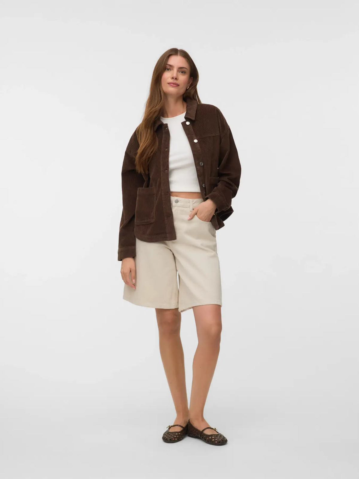 VM JAMIE LS CORDUROY JACKET - CHOCOLATE CHIP