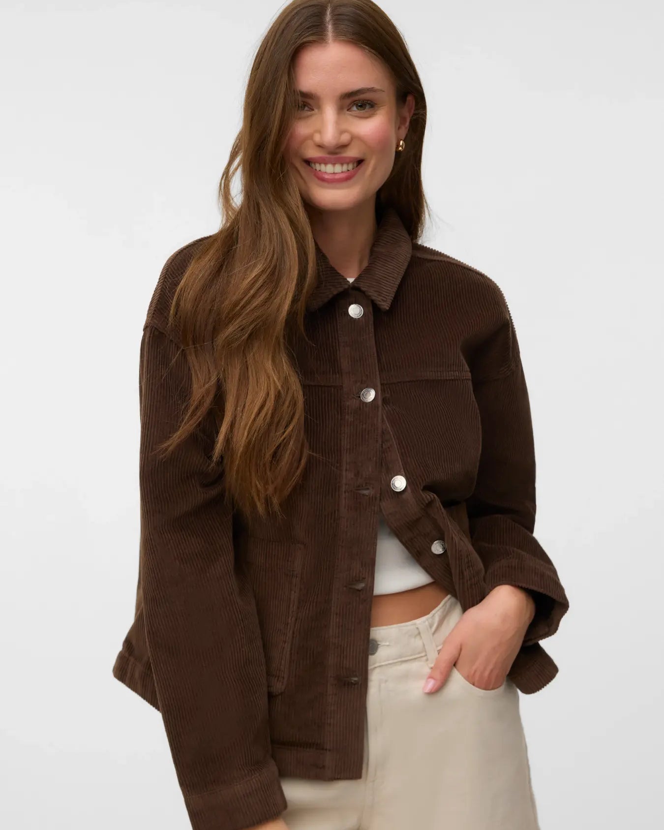 VM JAMIE LS CORDUROY JACKET - CHOCOLATE CHIP
