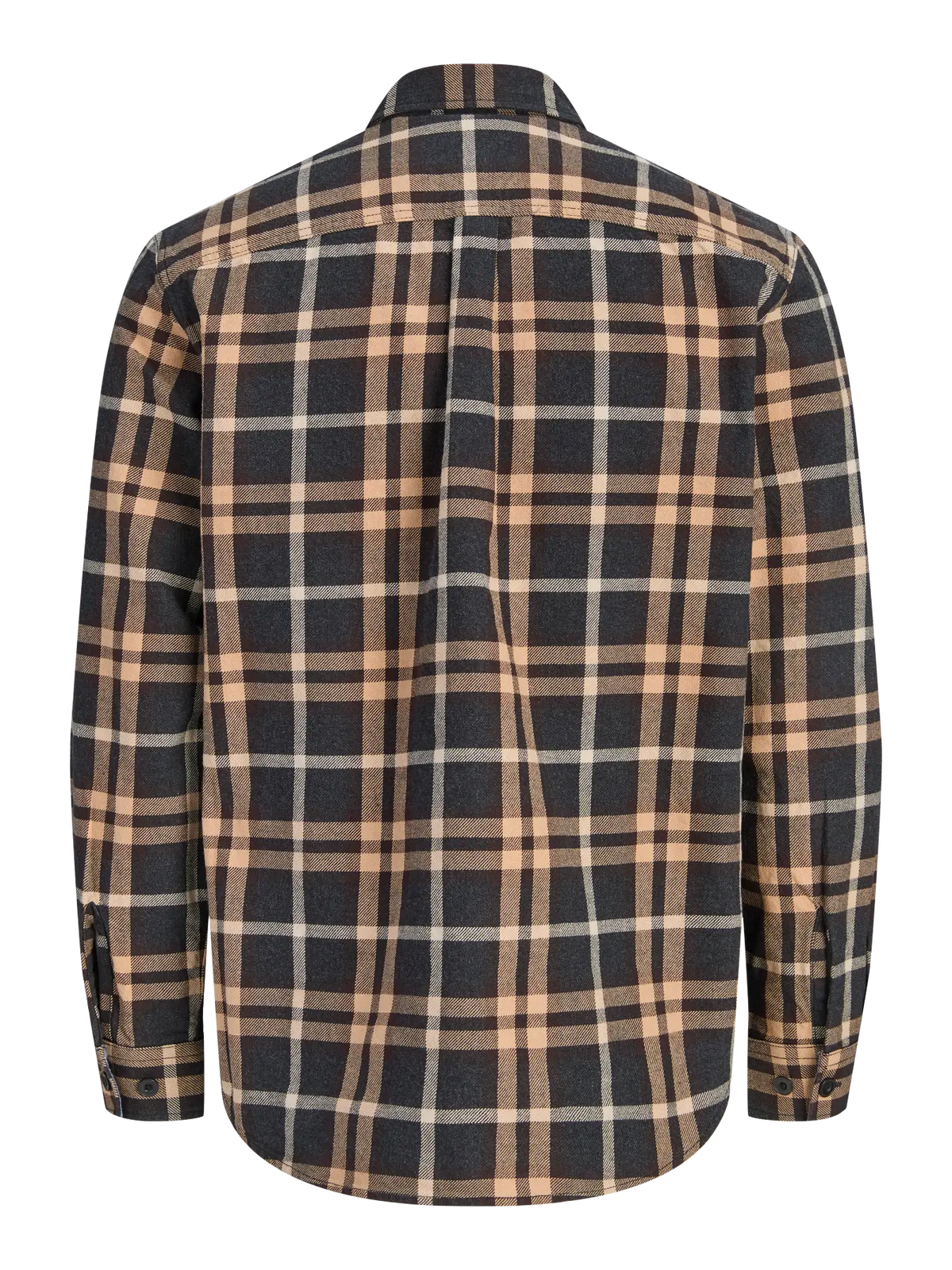 JJ IVY CHECK LS OVERSHIRT - GANACHE
