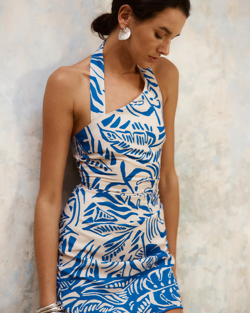 SANTINO PRINTED DRESS - ROYAL
