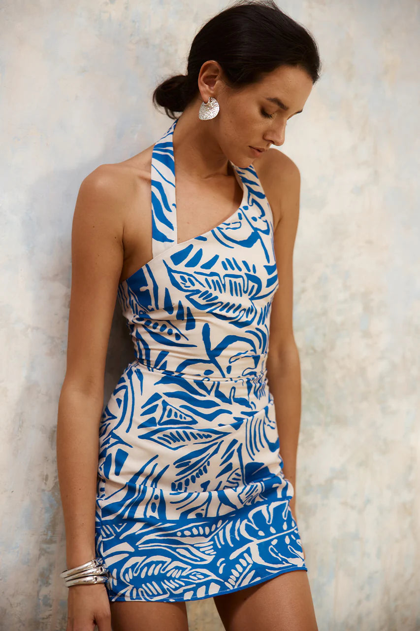 SANTINO PRINTED DRESS - ROYAL