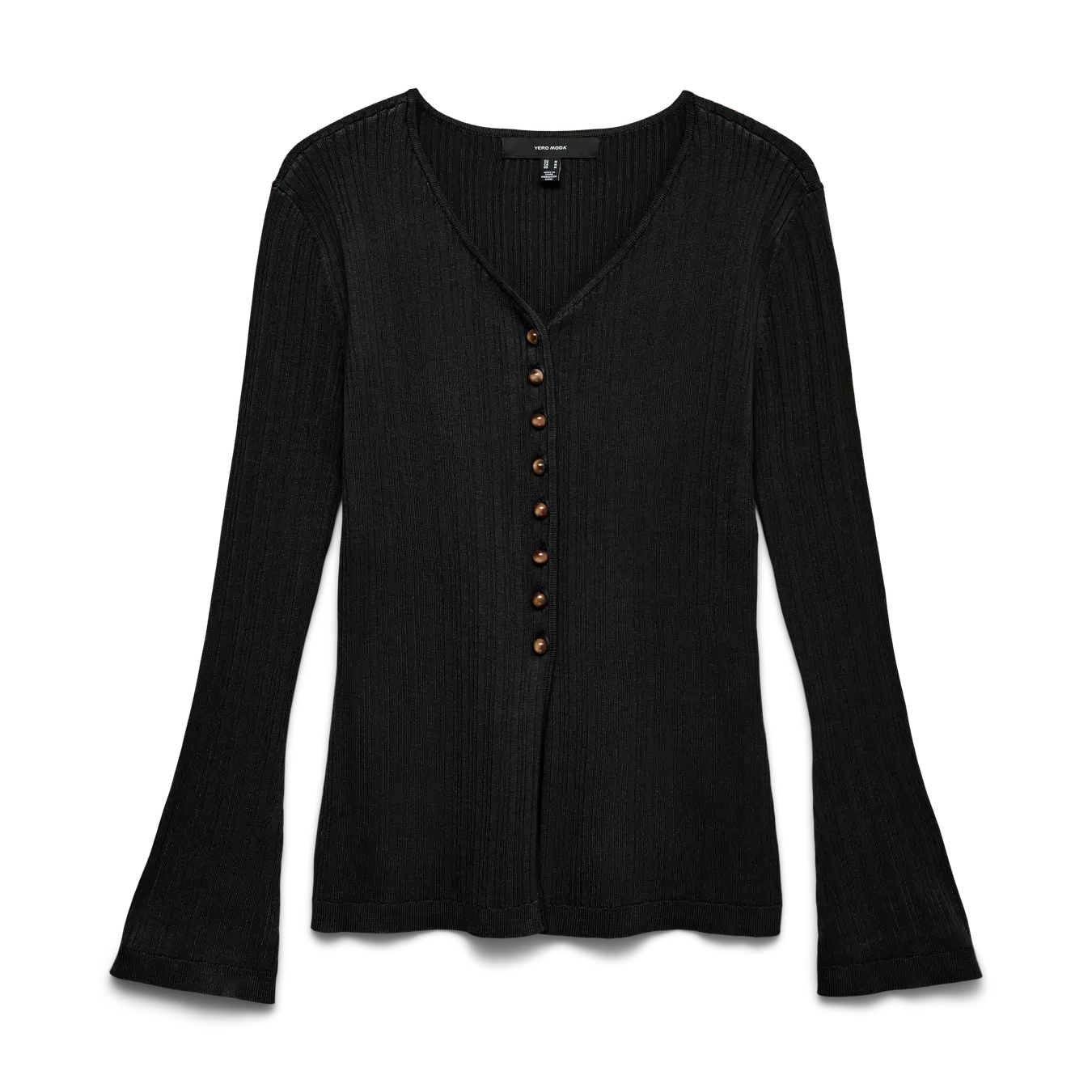 VM WILLOW RIBBED CARDIGAN - BLACK