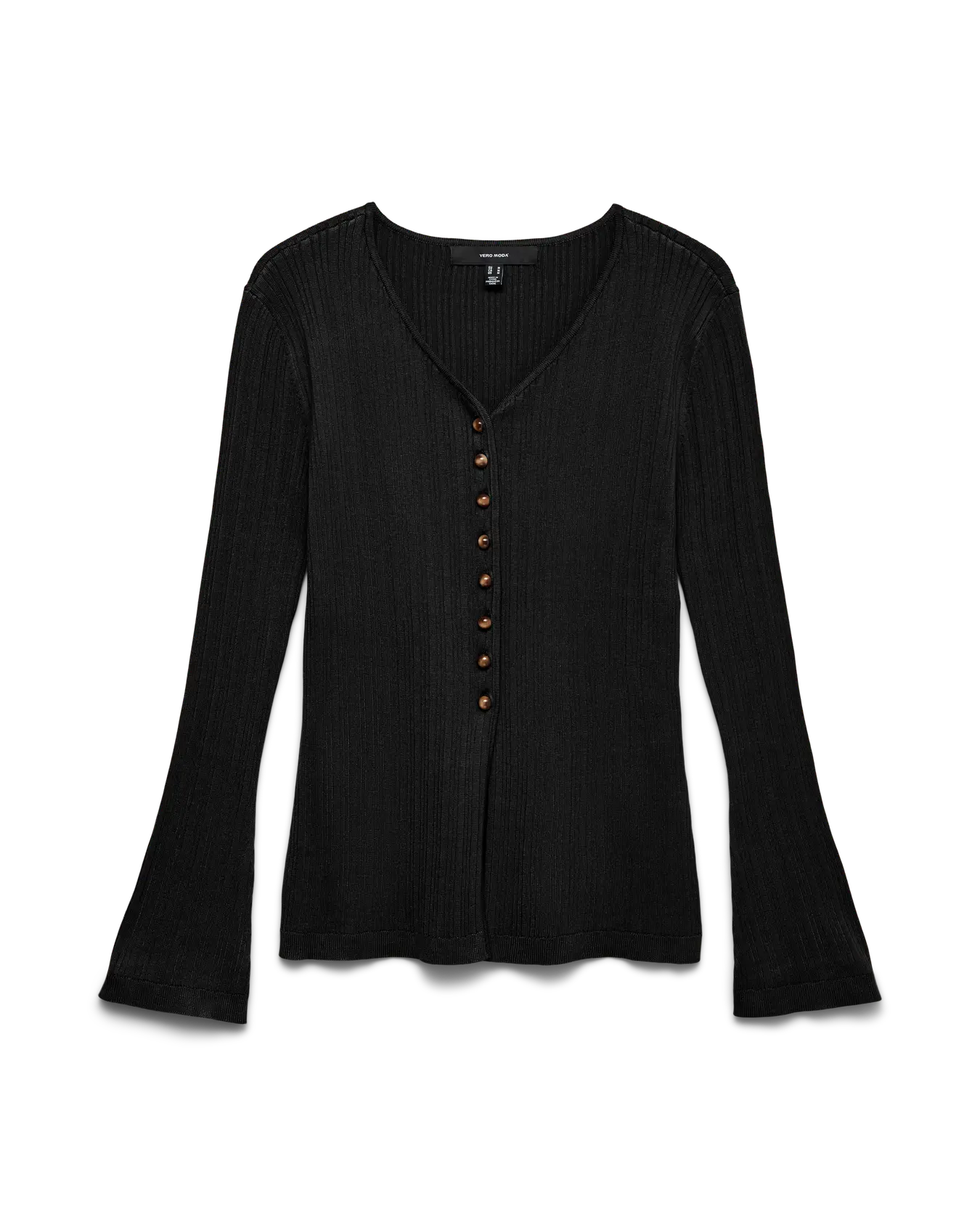 VM WILLOW RIBBED CARDIGAN - BLACK