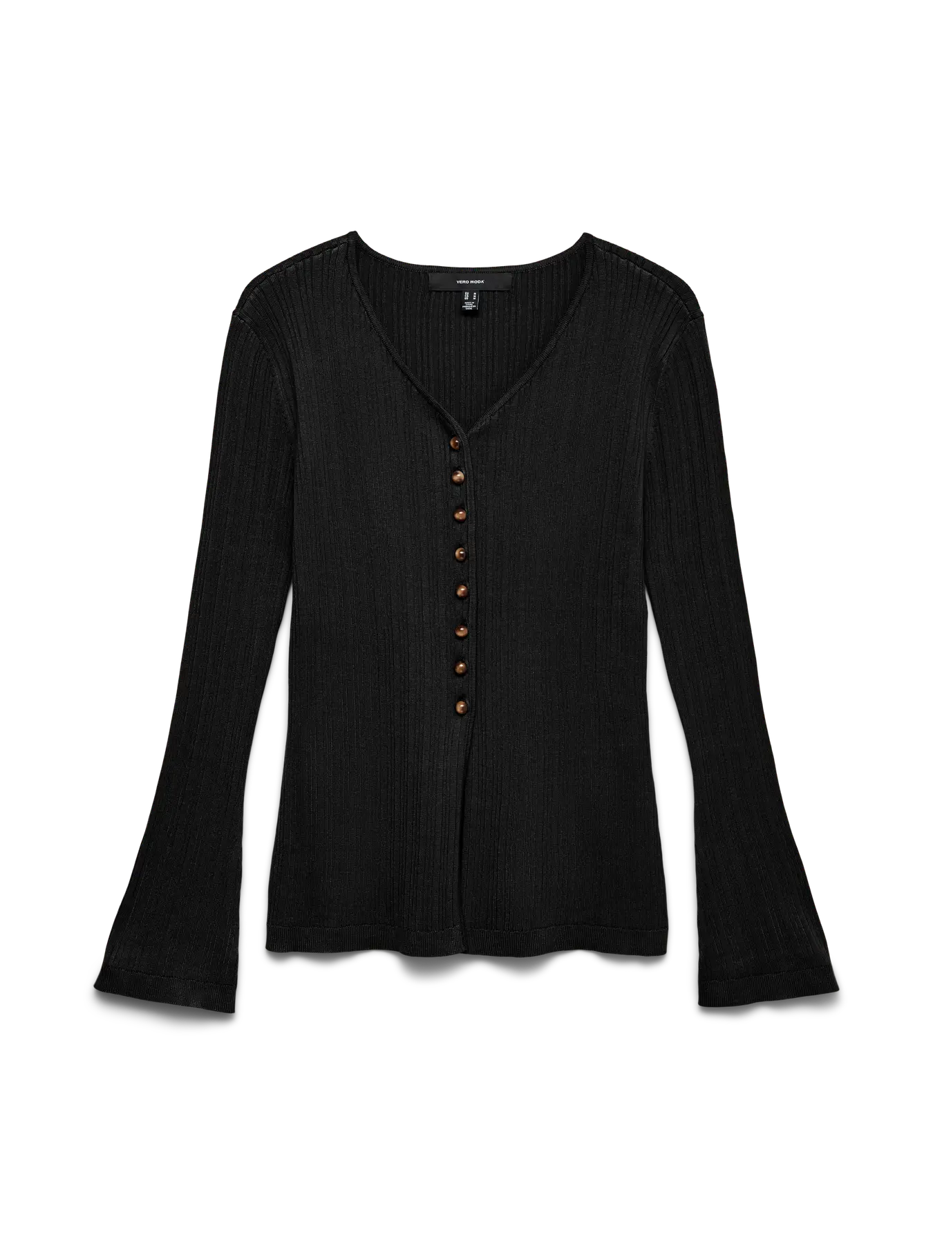 VM WILLOW RIBBED CARDIGAN - BLACK