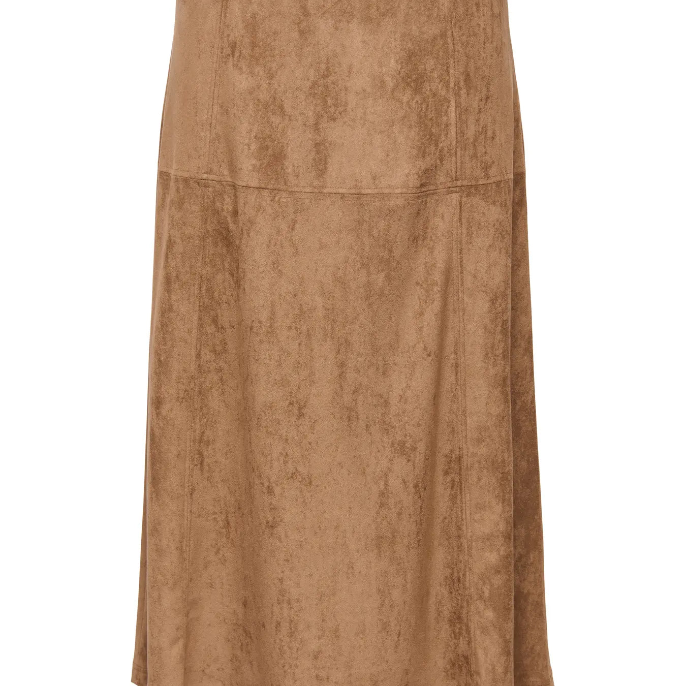 ONLY LIXA LONG FAUX SUEDE SKIRT - BISON