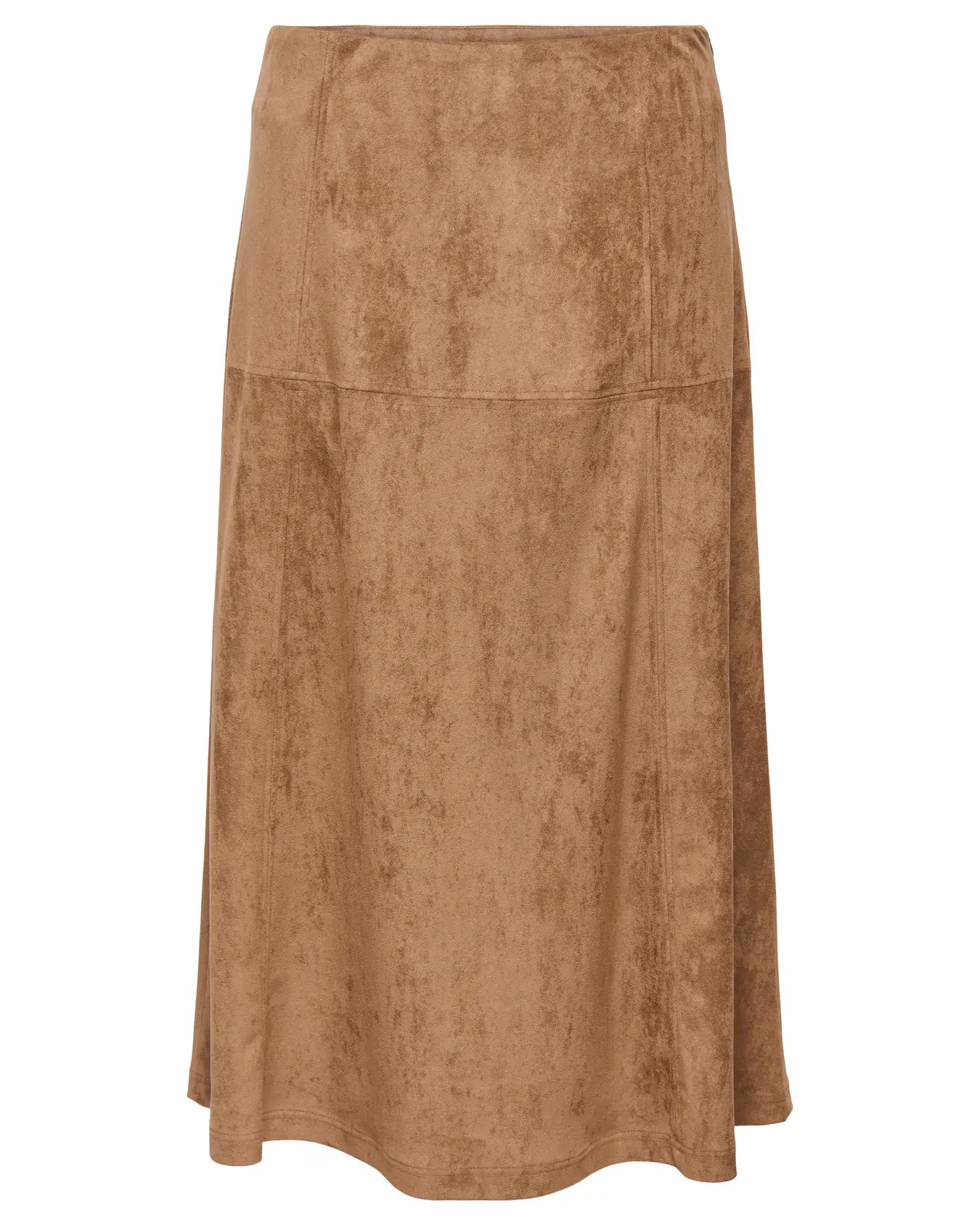 ONLY LIXA LONG FAUX SUEDE SKIRT - BISON