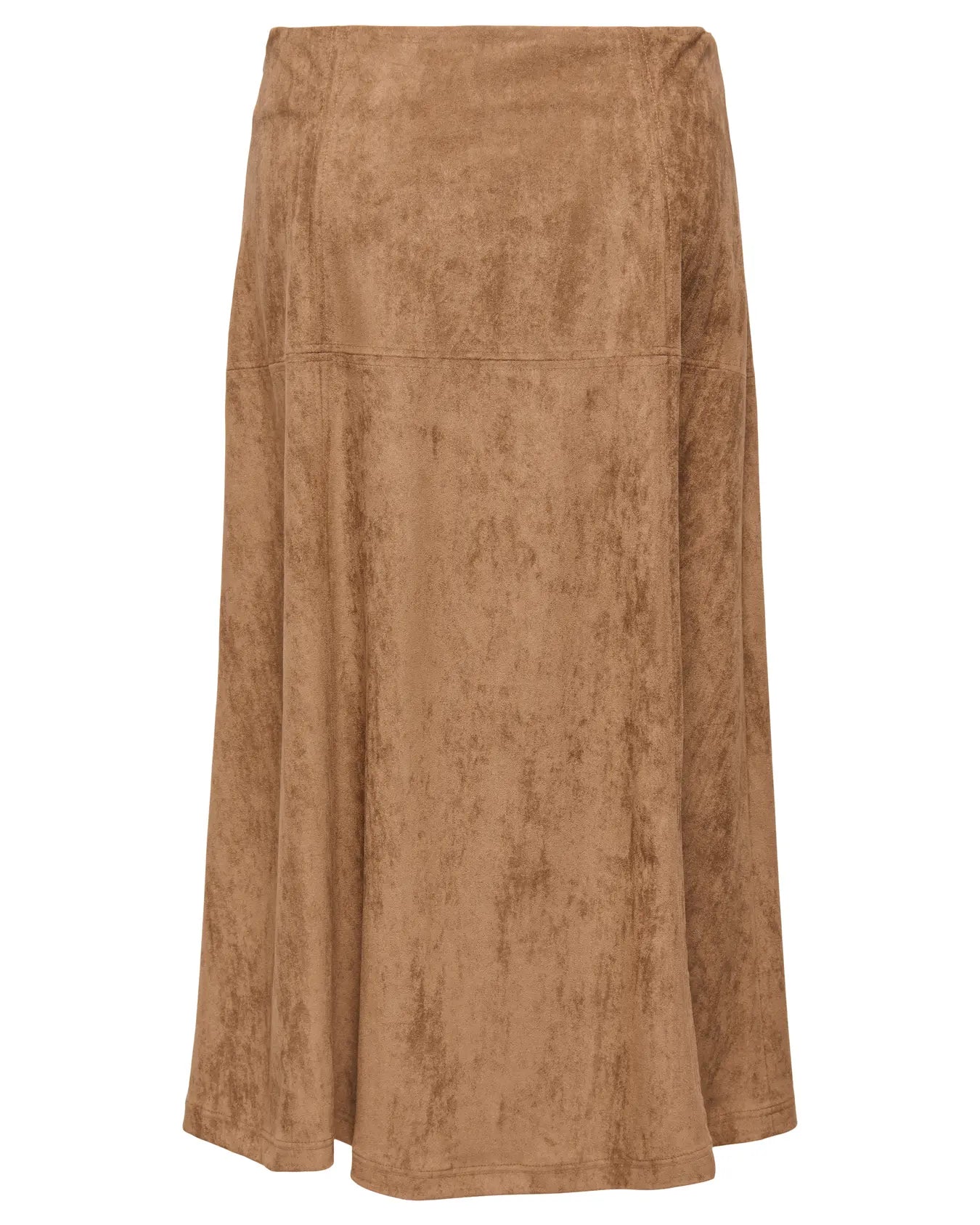 ONLY LIXA LONG FAUX SUEDE SKIRT - BISON