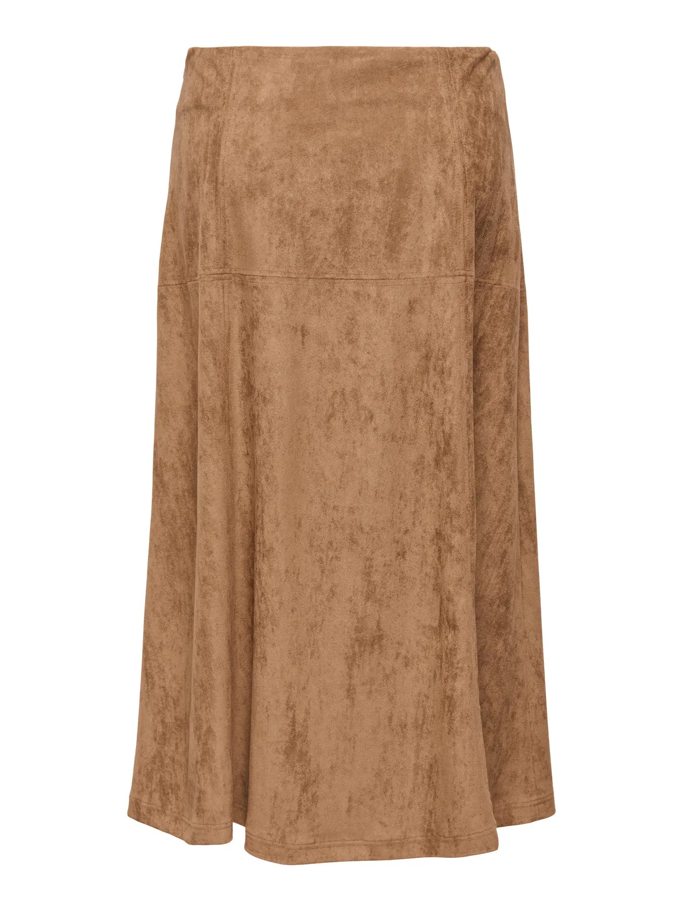 ONLY LIXA LONG FAUX SUEDE SKIRT - BISON