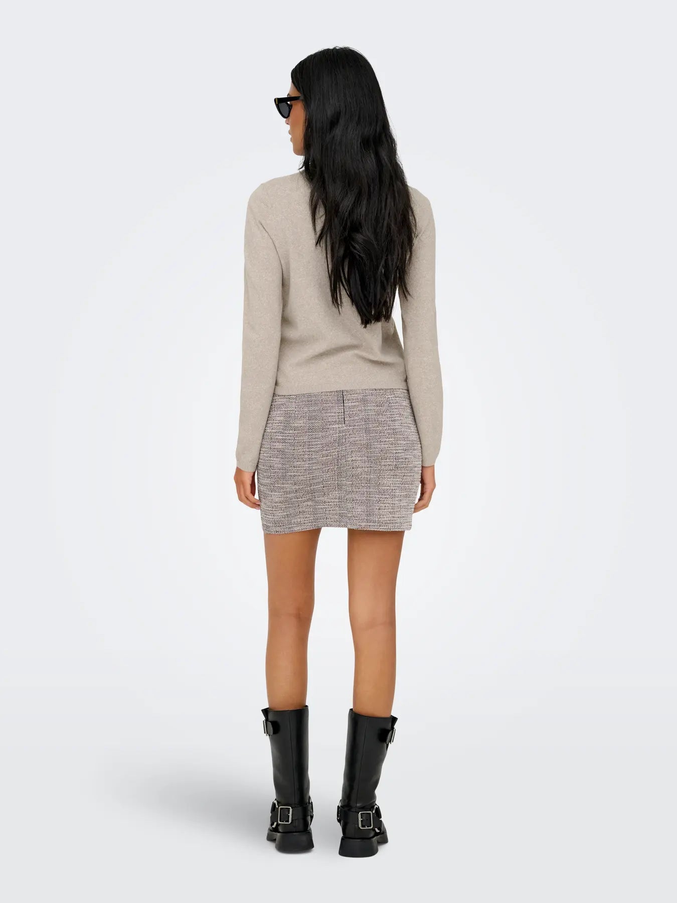 ONLY LOYAL O NECK CARDIGAN - BEIGE