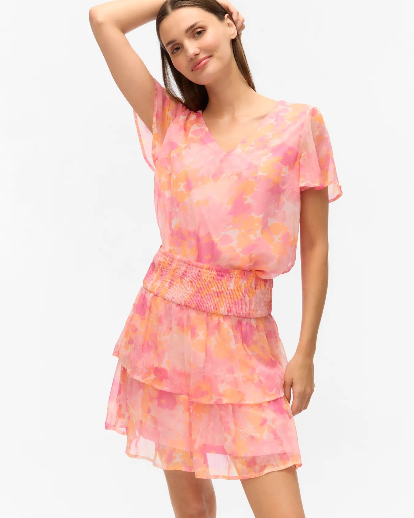 VM SMILLA SMOCKED SKIRT - CRYSTAL PINK