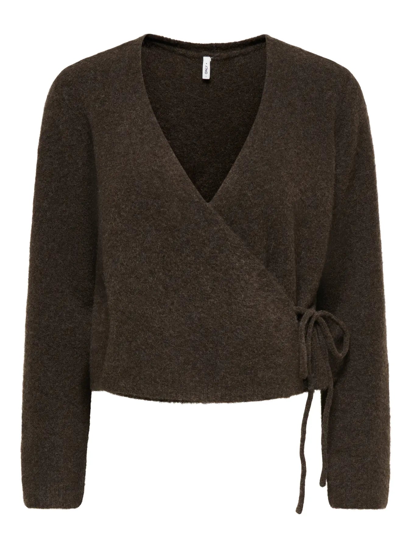ONLY LIVA WRAP CARDIGAN - CHOCOLATE